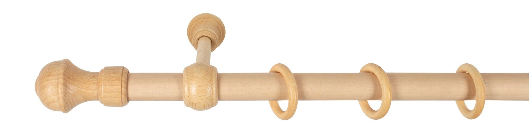 SN DECO GROUP Gardinenstange »Ares«, 1 läufig-läufig, Fixmass, 28 mm, Holz, verschiedene Längen und Farben, Komplettset