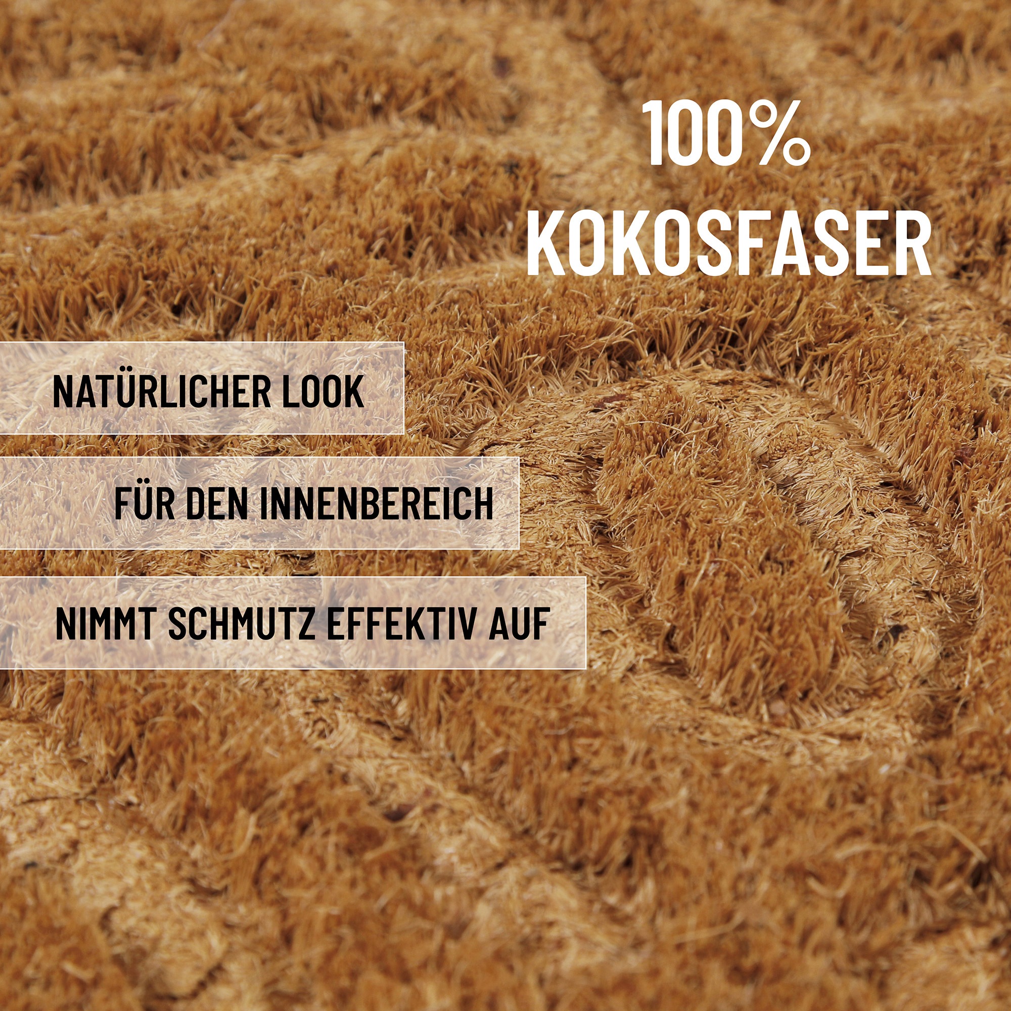 Wecon home Fussmatte »Desert Doodle«, rechteckig, 14 mm Höhe, Kokos, pflegeleicht, rutschfest, abstraktes Design, Schmutzfangmatte
