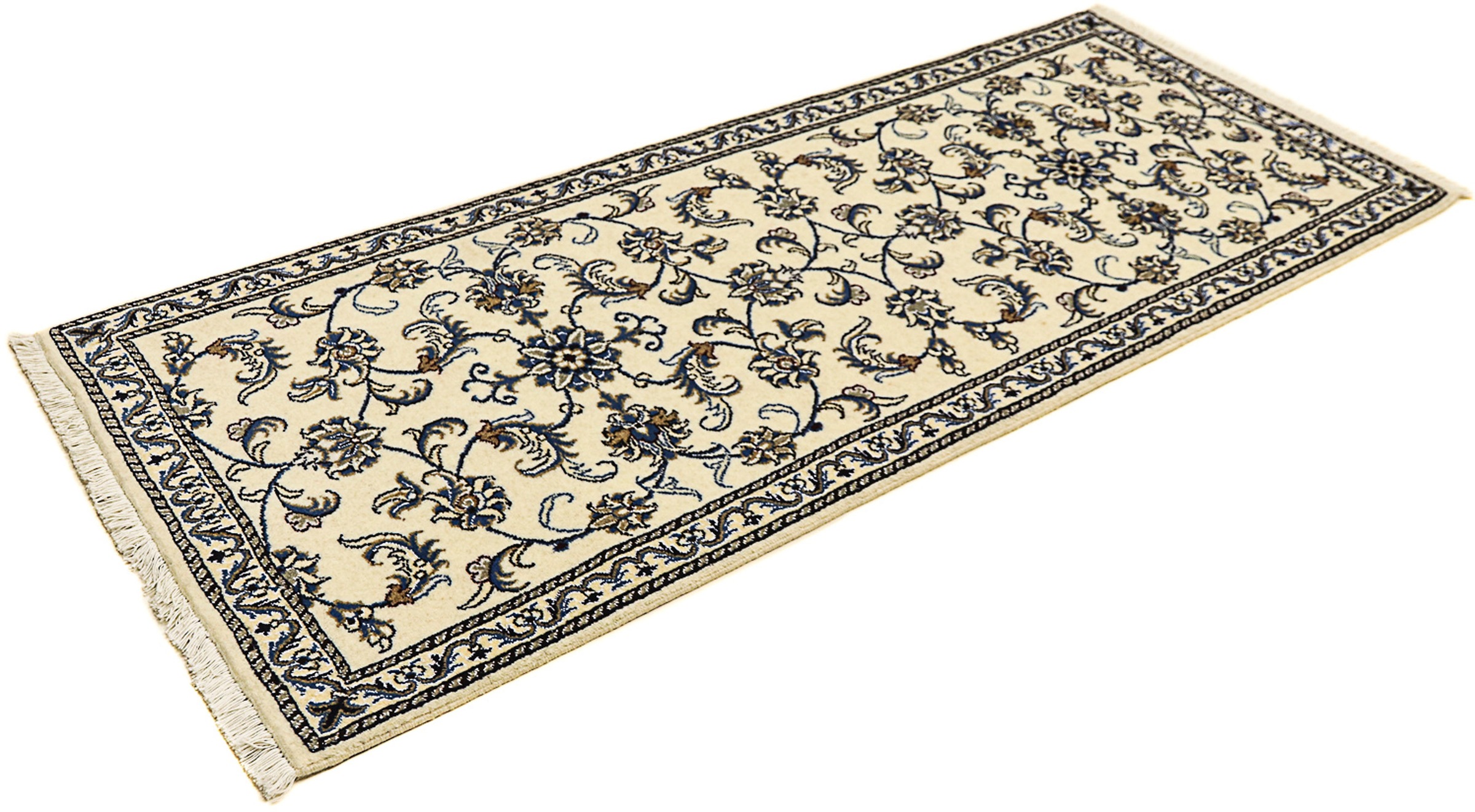 Image of morgenland Orientteppich »Perser - Nain - 197 x 79 cm - beige«, rechteckig, 12 mm Höhe, Wohnzimmer, Handgeknüpft, Einzelstück mit Zertifikat bei Ackermann Versand Schweiz