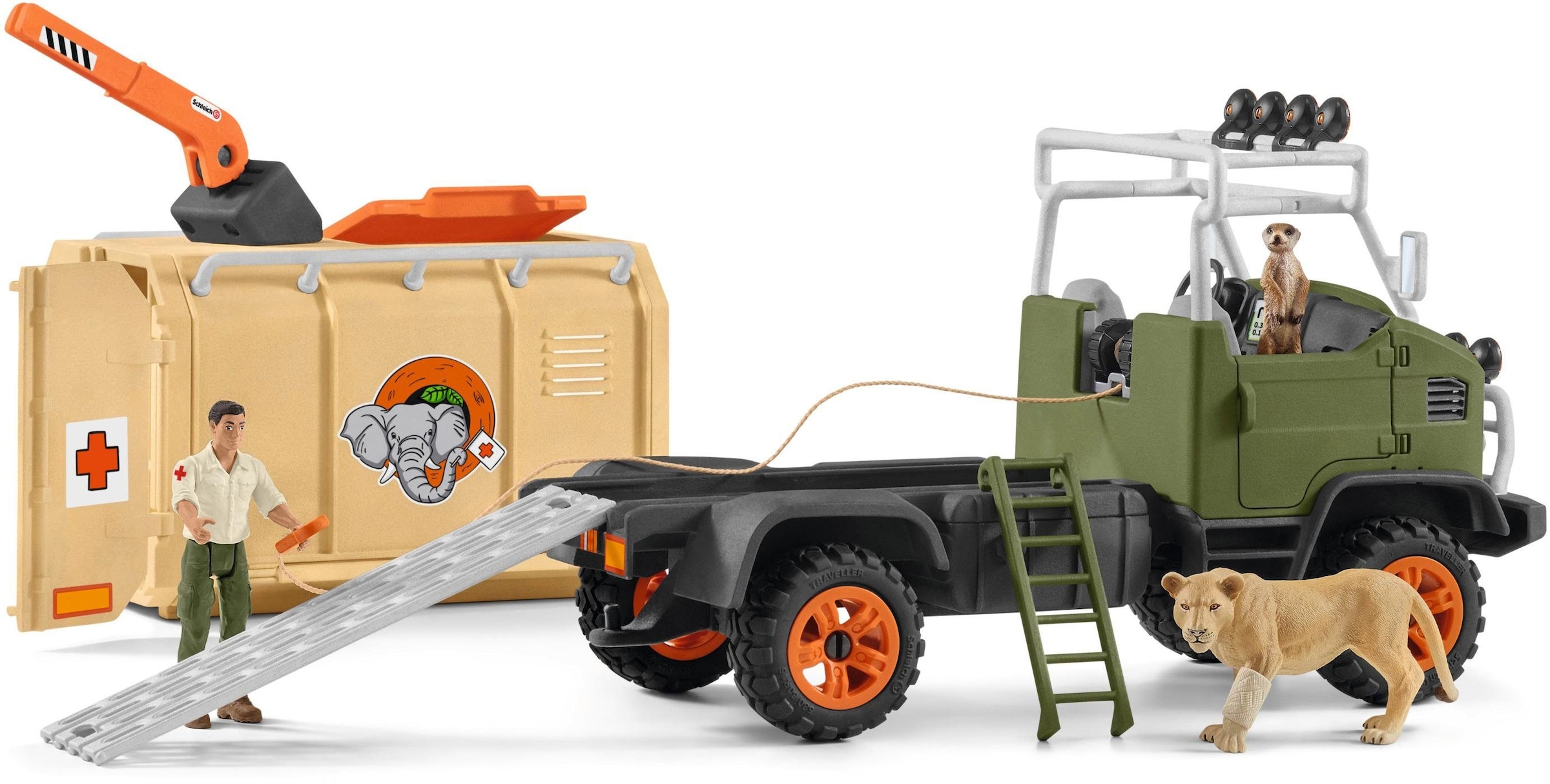 Schleich® Spielwelt »WILD LIFE, Grosser Truck Tierrettung (42475)«, (Set), Made in Europe