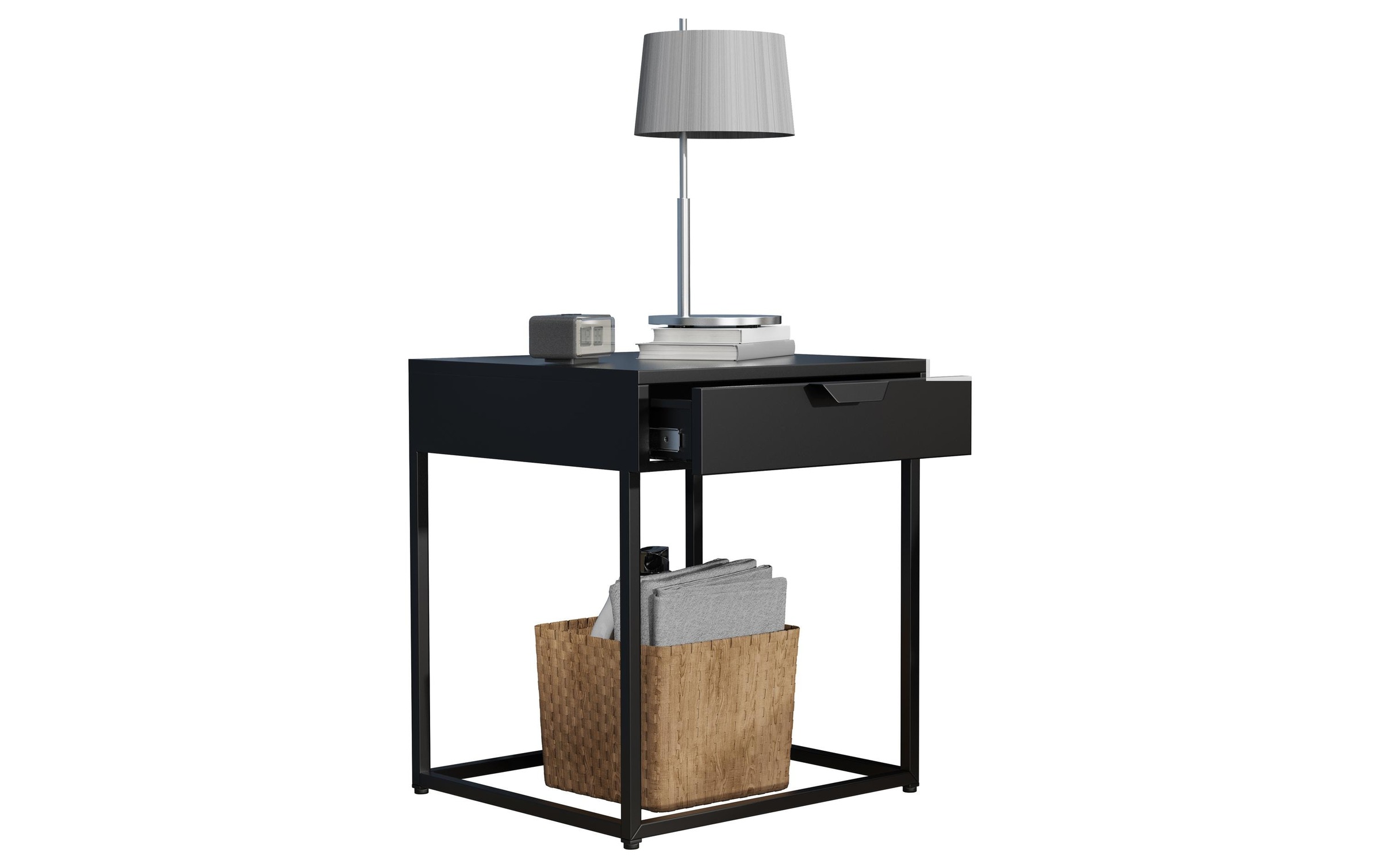 VCM »VCM Nachttisch Flokas S 43 x 50 cm, Schwarz«