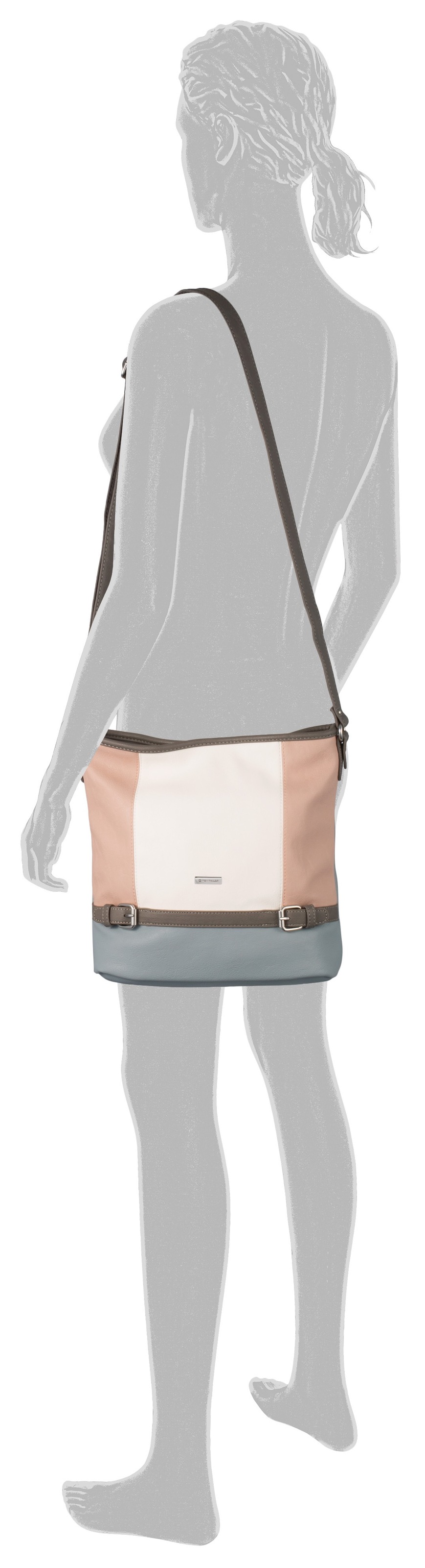 TOM TAILOR Hobo "Juna" aus soft genarbtem ledrigen Material mit glänzenden Metall-Accessoires