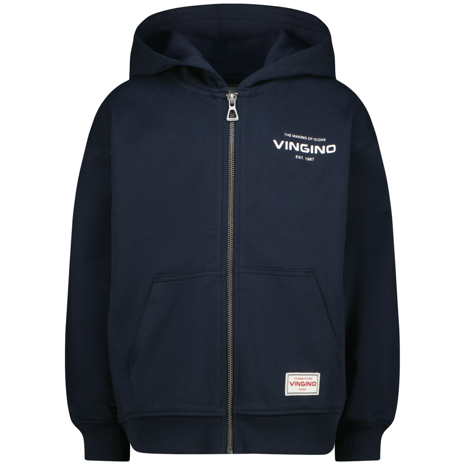 Vingino Sweat à capuche avec imprimé et fermeture éclair, pour garçons