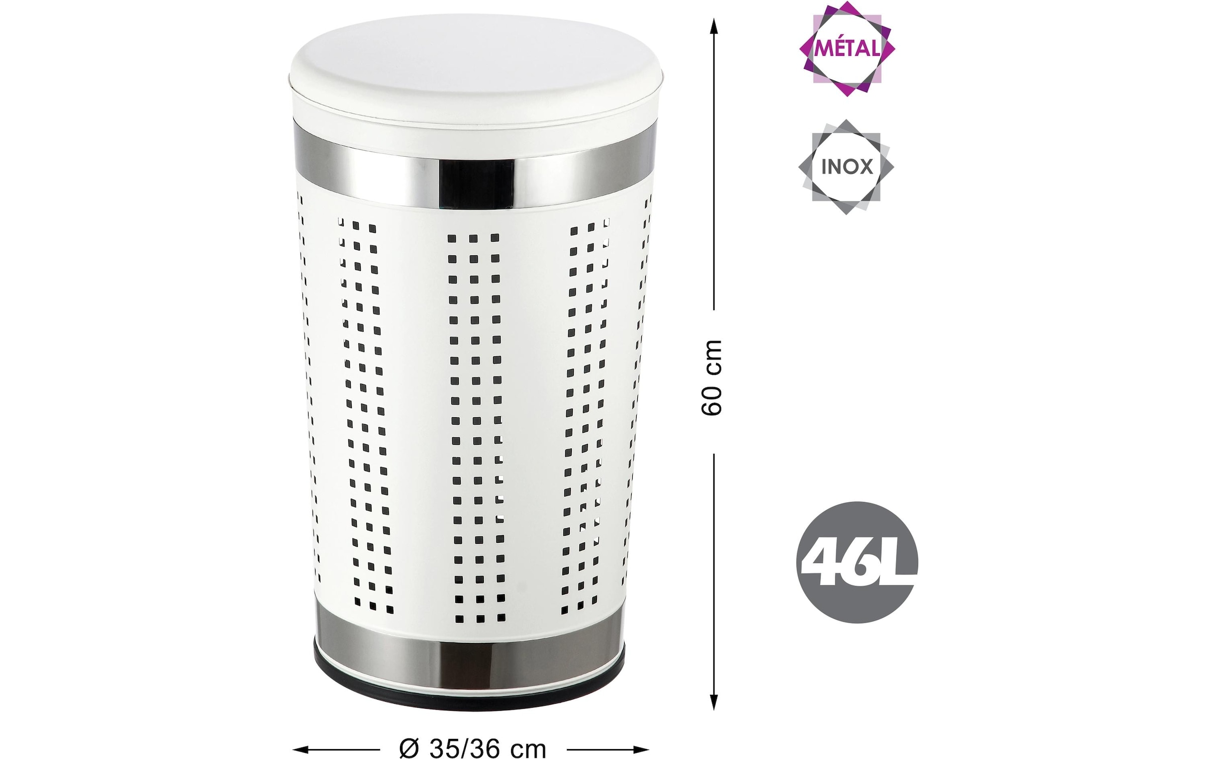 MSV Wäschekorb »MSV Wäschekorb 46 l, Weiss«