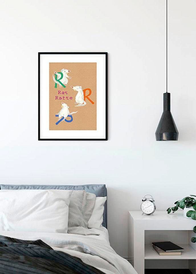 Komar Bild »ABC Animal R« Buchstaben 1 Stk. tlg. Wandbild zur Dekoration - ohne Rahmen