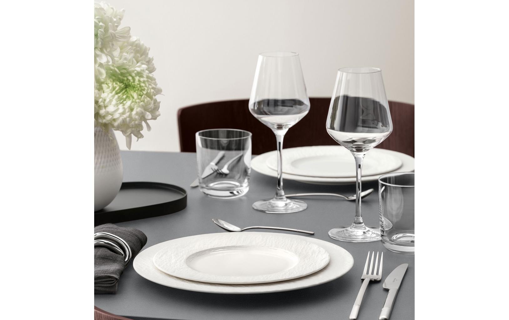 Image of Villeroy & Boch Dessertteller "Manufacture Ice 6 Stück" Eleganter Kuchenteller aus weissem Porzellan