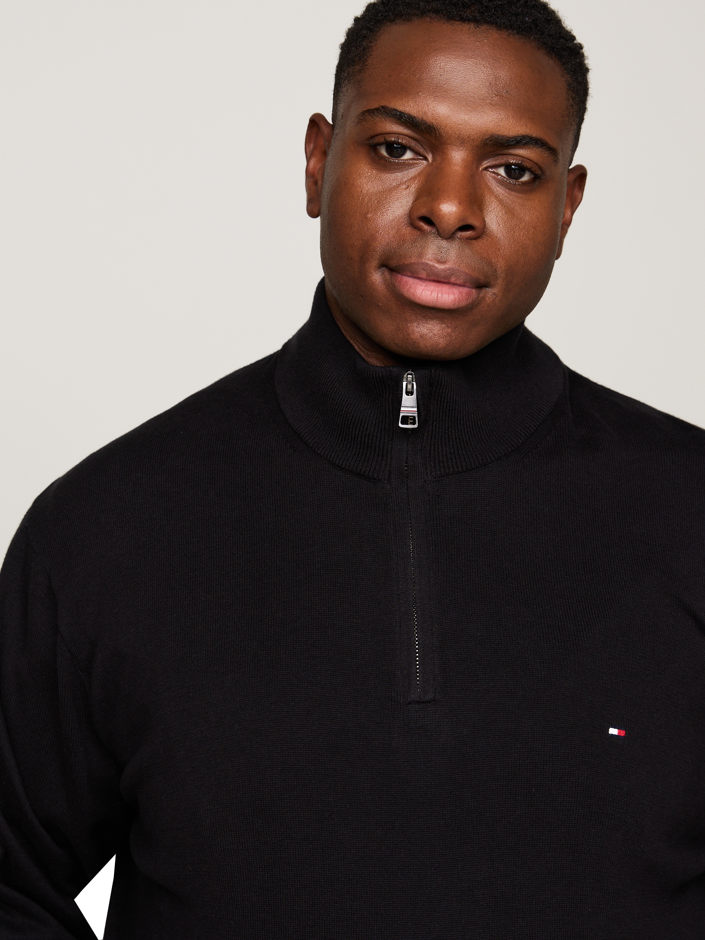 Tommy Hilfiger Big & Tall Troyer »BT-PIMA ORG CTN CASHMERE ZMOCK-B« Grosse Grössen