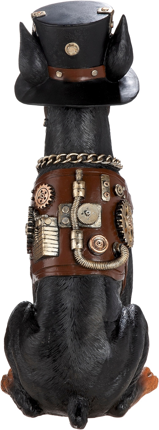 GILDE Sculpture »Figur Dobermann Steampunk Doberman« Sculpture de chien Dobermann style steampunk engrenages chapeau personnage fantastique