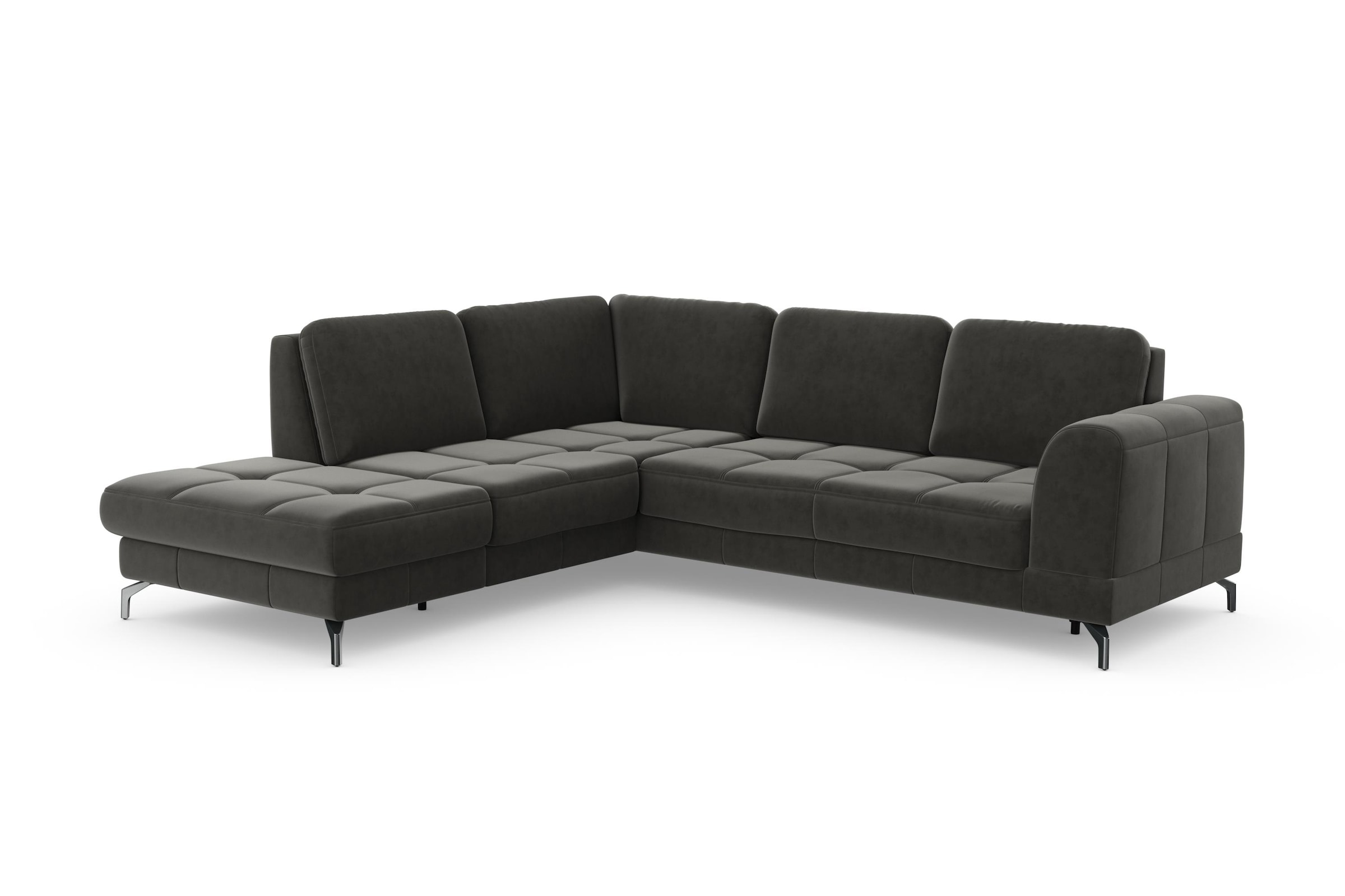 sit&more Ecksofa »Bendigo L-Form«, inklusive Sitztiefenverstellung, Bodenfreiheit 12 cm, in 2 Fussfarben