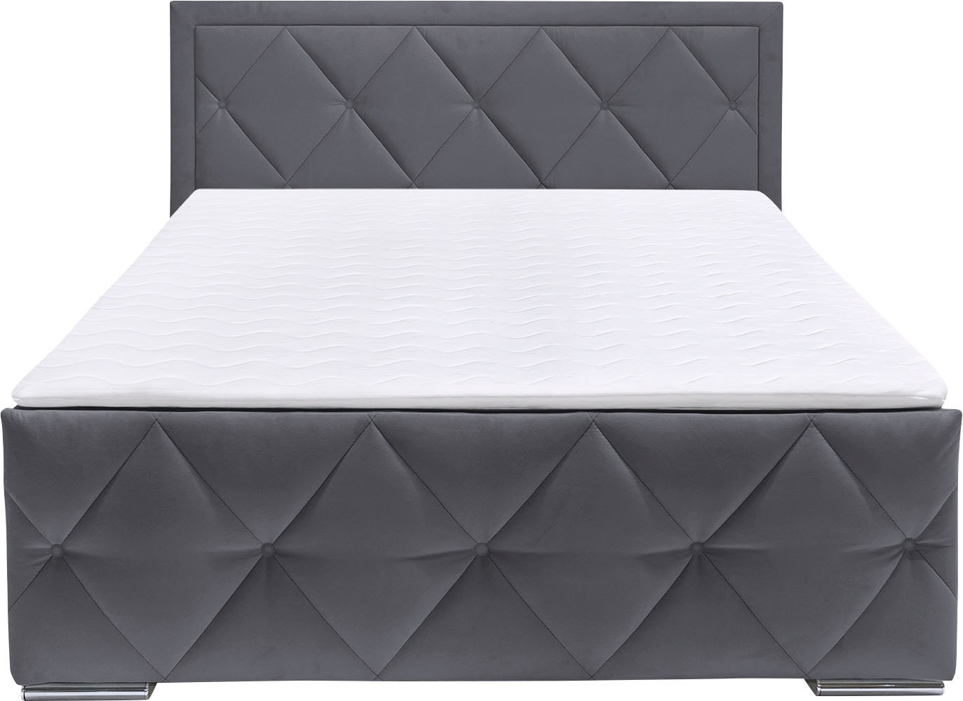 Leonique Boxbett »Alfie, Topseller! Inkl. Bettkasten&Topper« Wahlweise mit Knopfsteppung oder Strasssteinen, H2, H3 und H4 wählbar