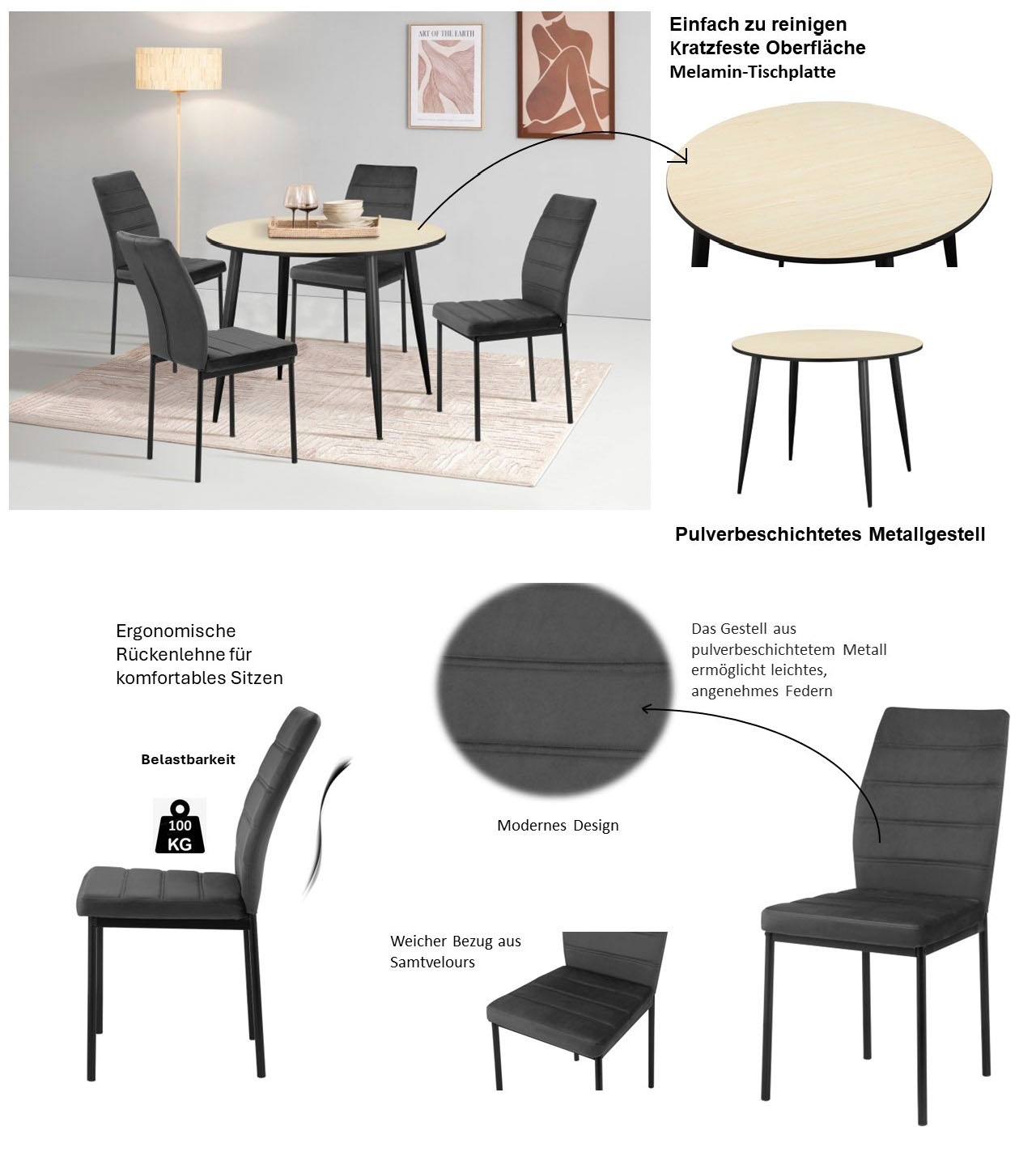 INOSIGN Essgruppe »Hilcresteg, TOPSELLER!«, (Esszimmer, Essgruppe, Sitzgruppe TOPSELLER!)