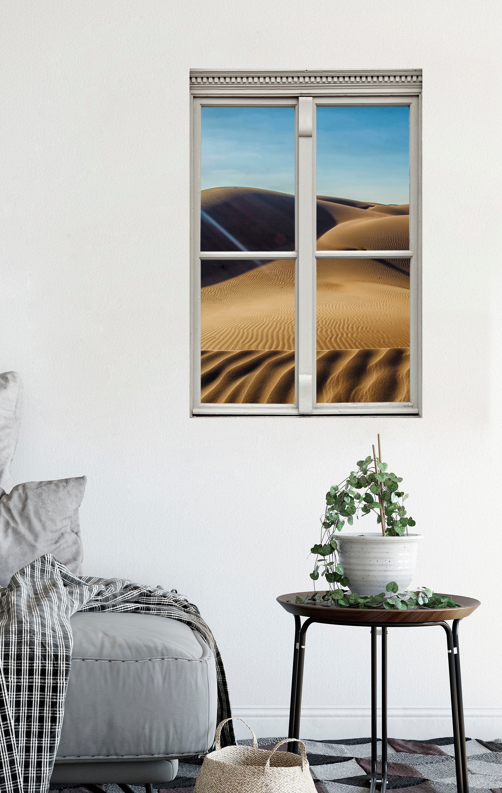 queence Wandsticker »Wüste«, Wandsticker, Wandbild, selbstklebend, 3D, Fenster