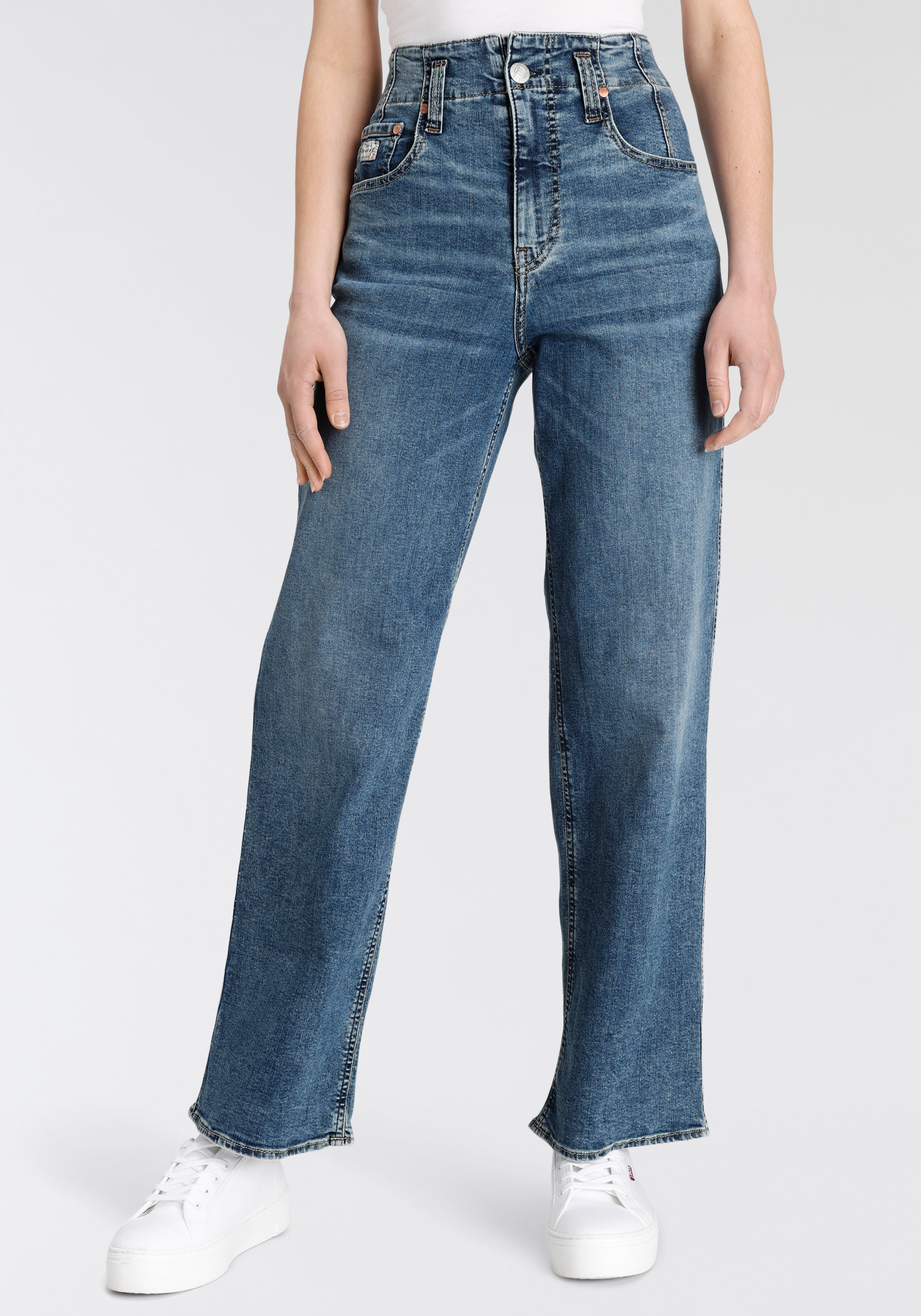 Herrlicher Gerade Jeans »Baggy Straight Recycled Denim«, mit High-Waist-Bund-Herrlicher 1