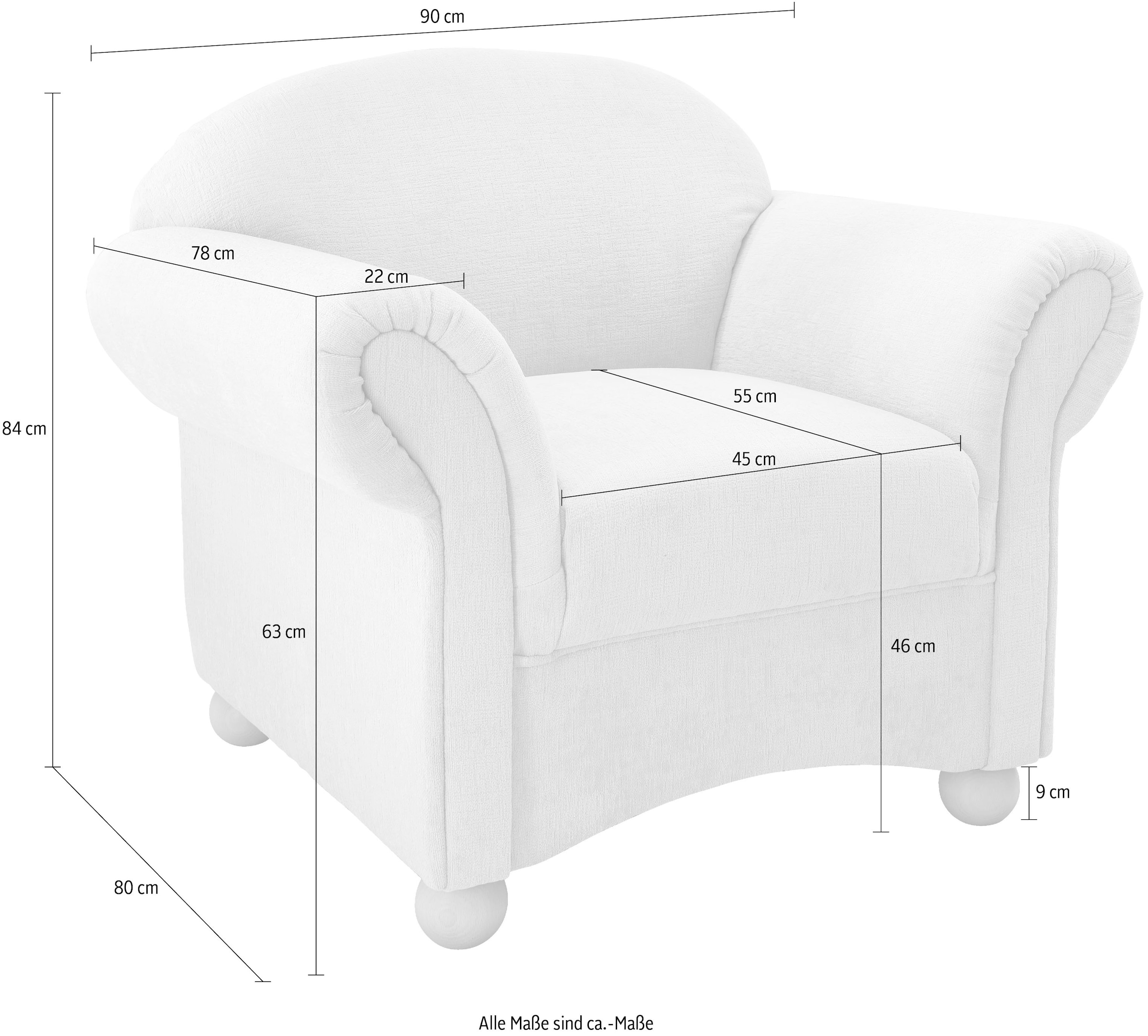 Home affaire Sessel »Torello bequem und zeitlos, Breite 90cm« 1 Stk. tlg.