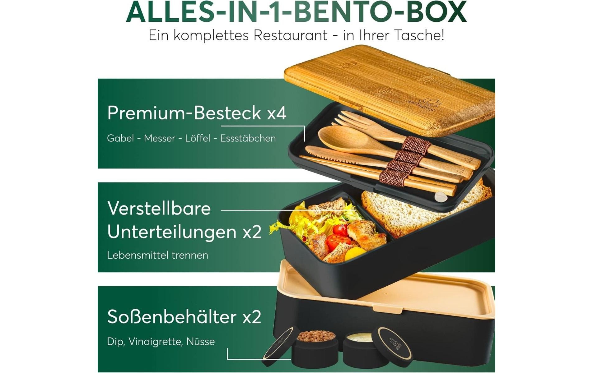 Lunchbox »Umami Original L Black und Bamboo«, (1 tlg.), Holzart: Bambus (China)