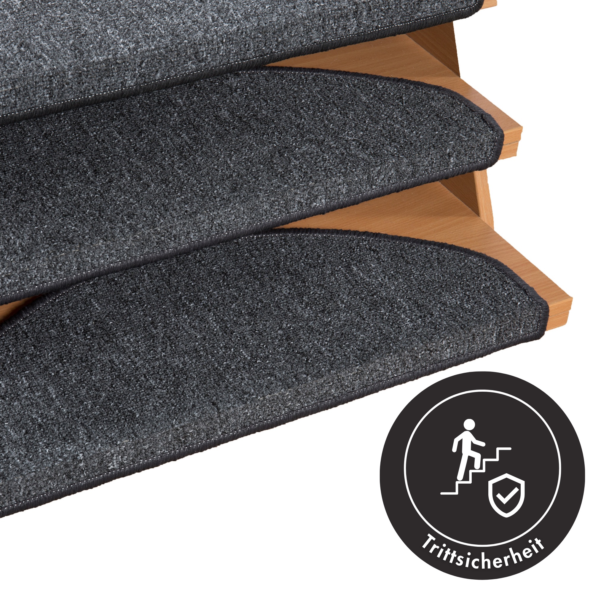 Andiamo Tapis de marche »Rambo, Made in Poland« Demi-rond 4 mm Höhe melierte Schlinge, selbstklebend, 15 Stück in einem Set