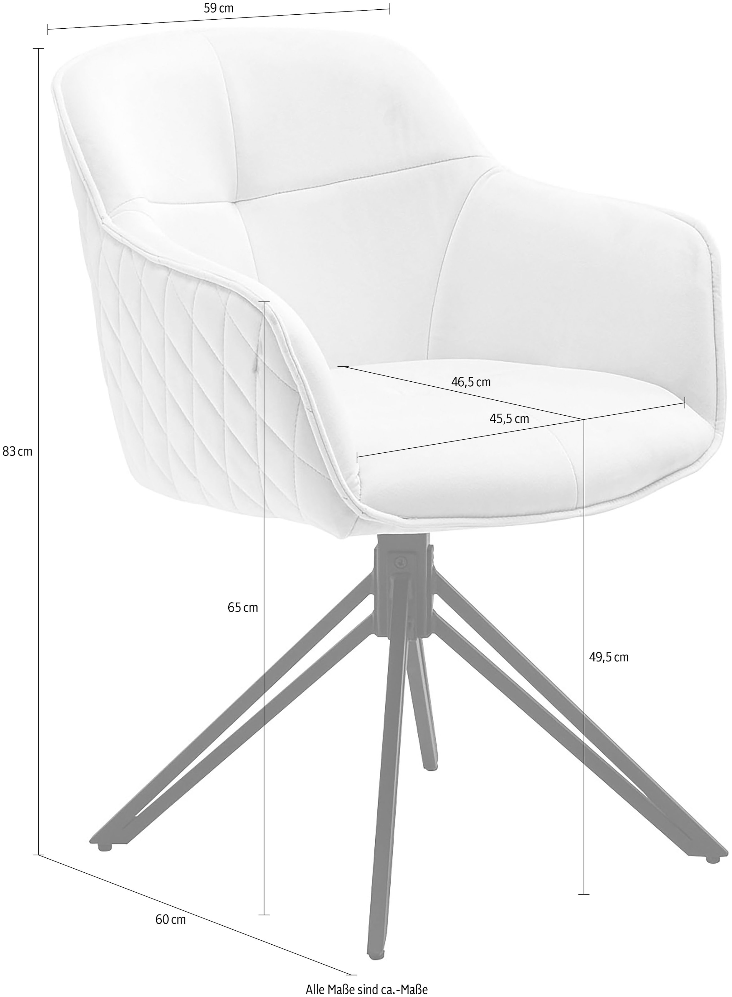 Drehfunktion SalesFever Armlehnstuhl, 360° kaufen mit Samtoptik, jetzt