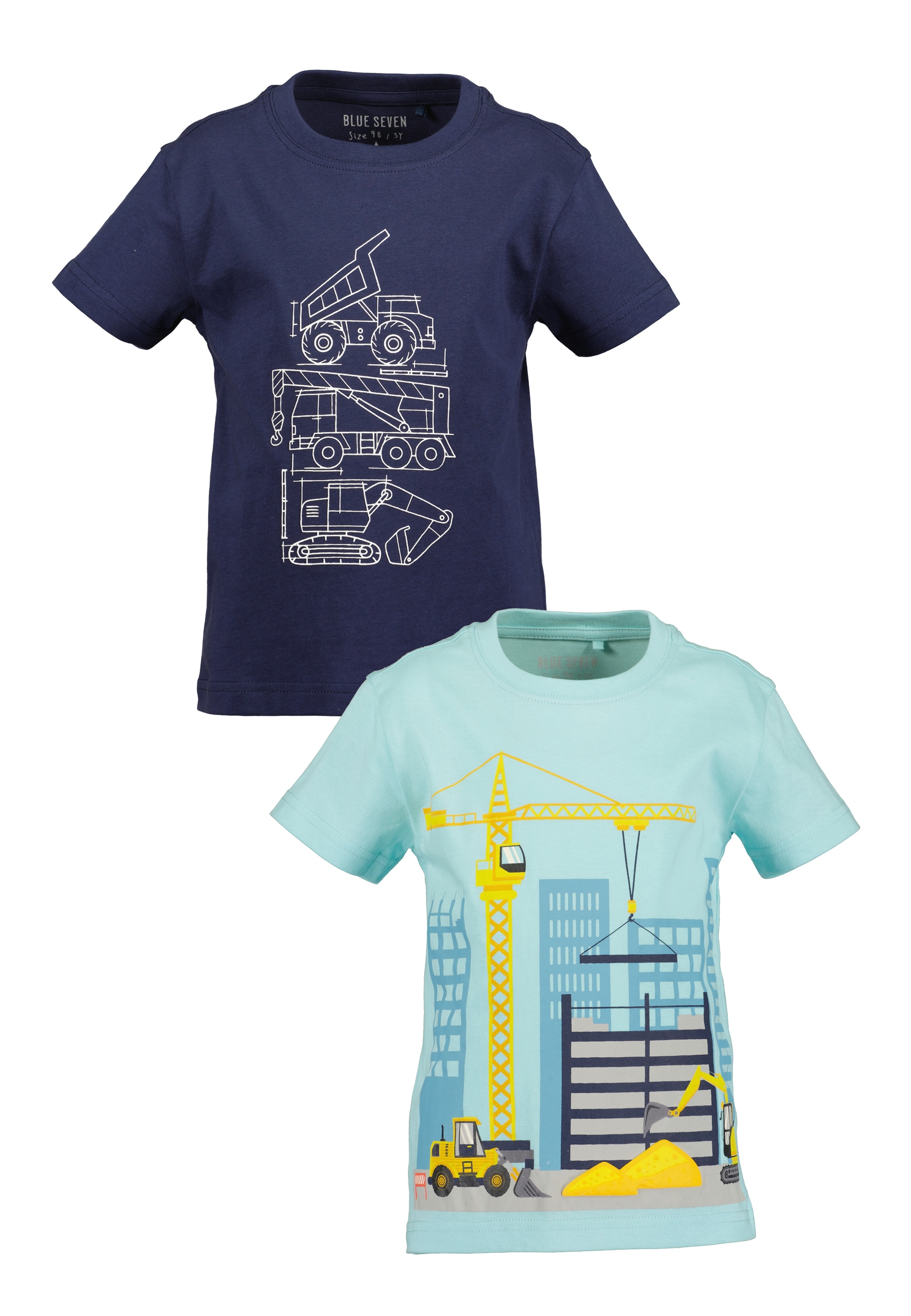 Image of Blue Seven T-Shirt Packung, 2 Basic-Passform, aus reiner Baumwolle