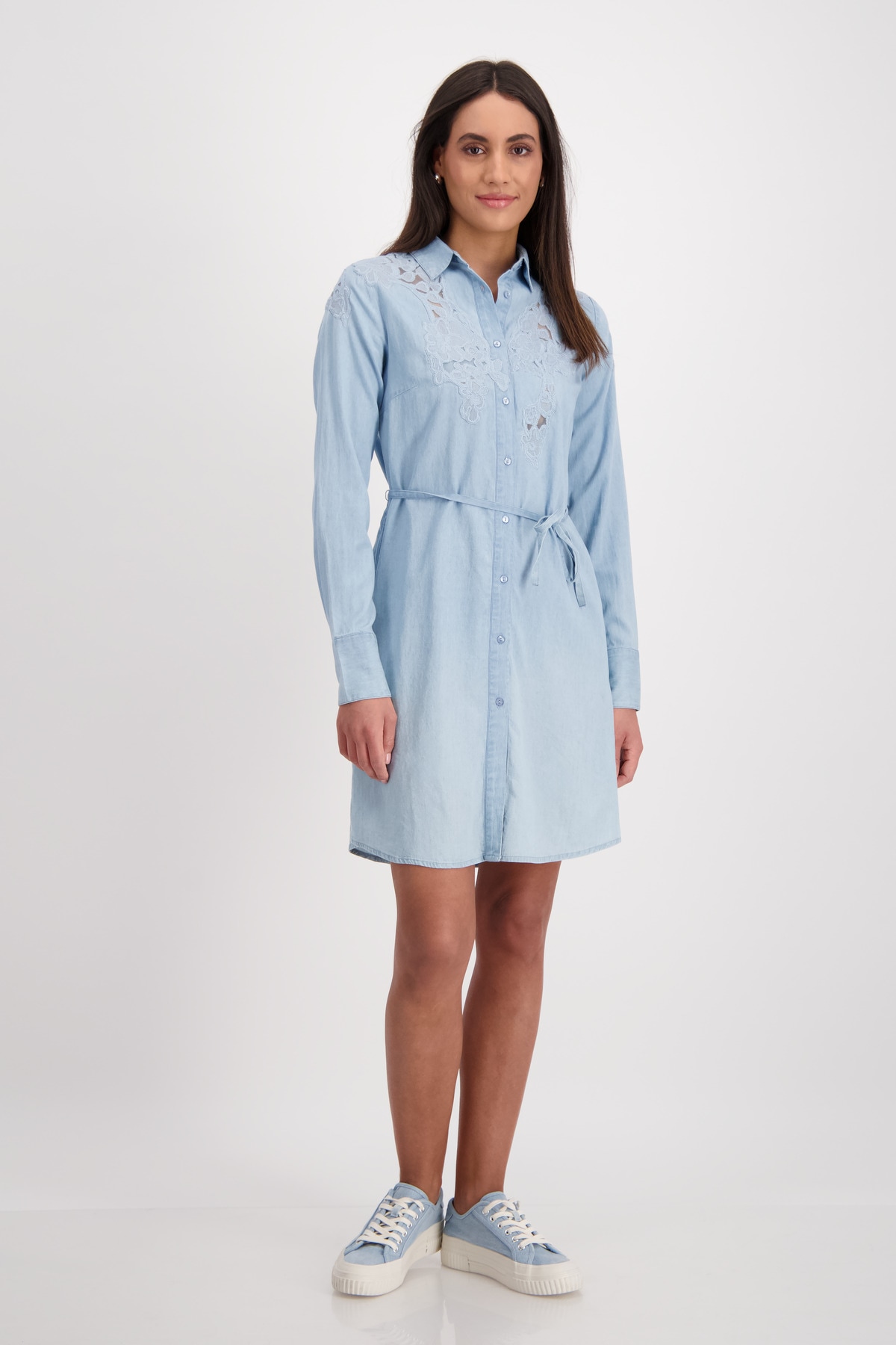 Monari Robe en jean Poches pour les mains avec ceinture à nouer