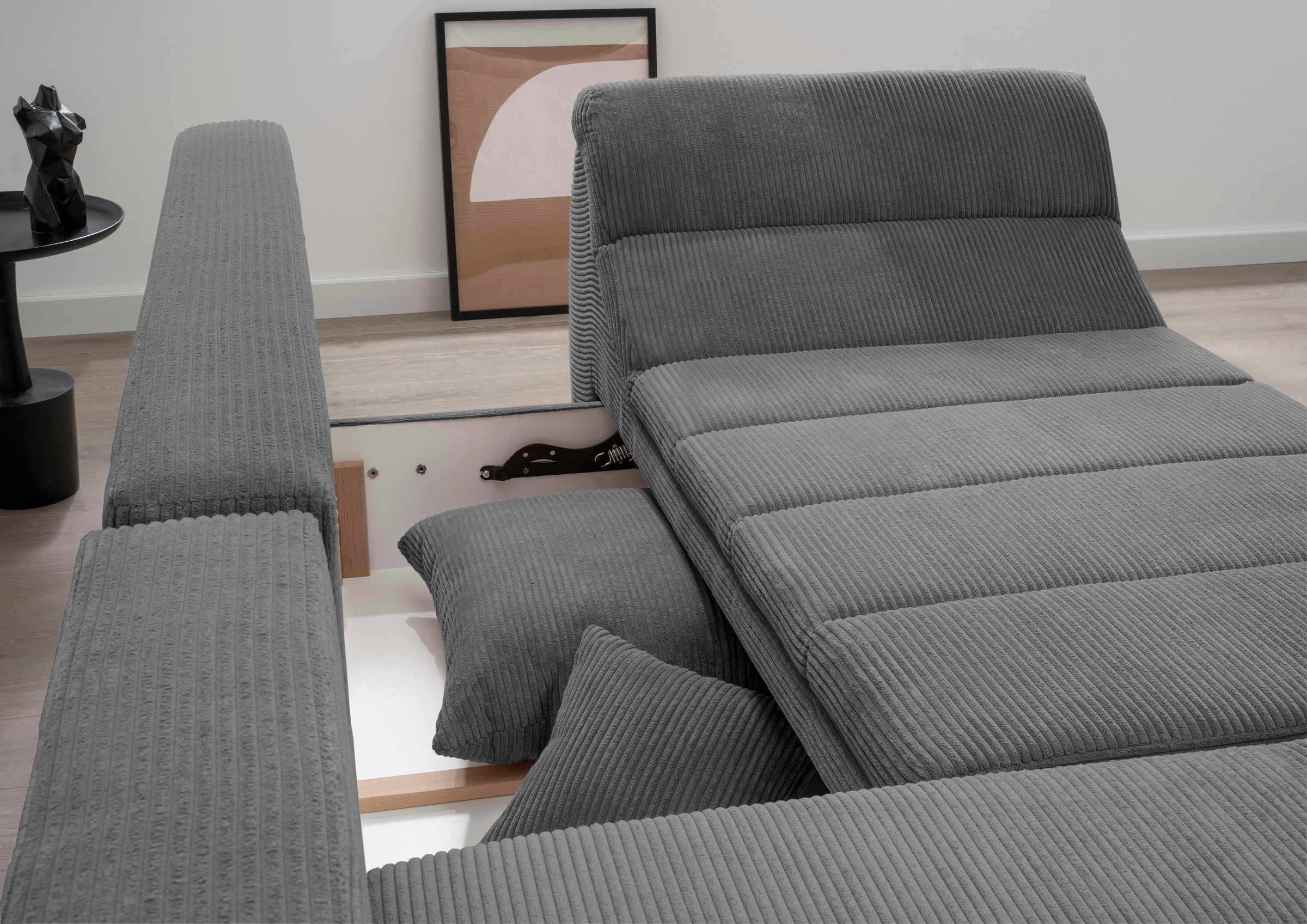 INOSIGN Ecksofa »Imola elegant und bequem, aktuelle Steppung im Sitz, L-Form«, wahlweise mit Bettfunktion