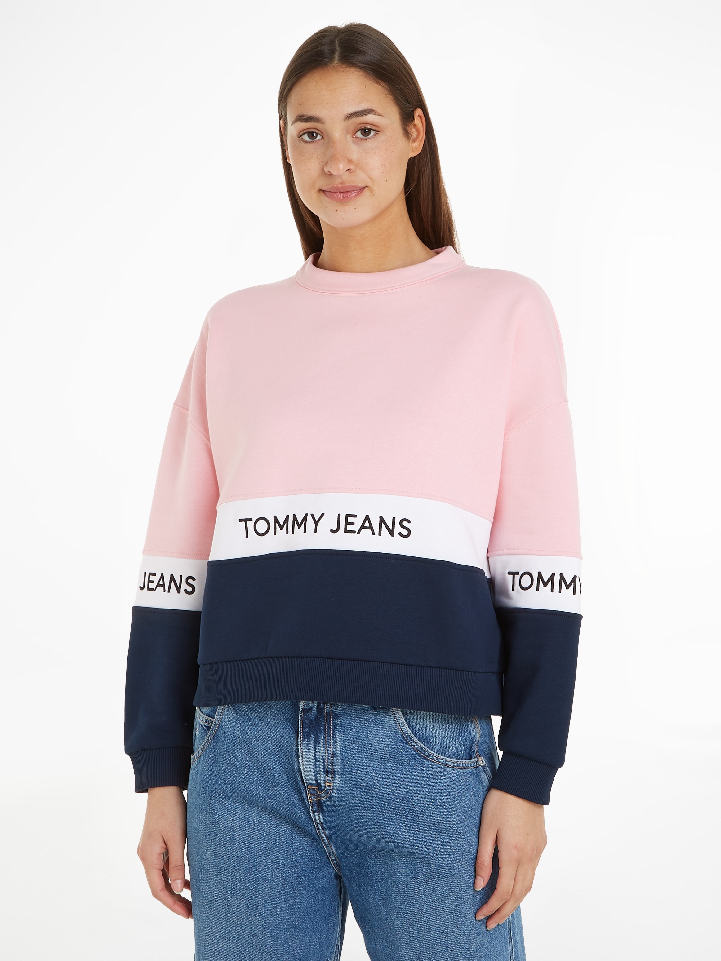 Tommy Jeans Sweatshirt »TJW CBLK CREW«, mit Logoschriftzug-Stickerei