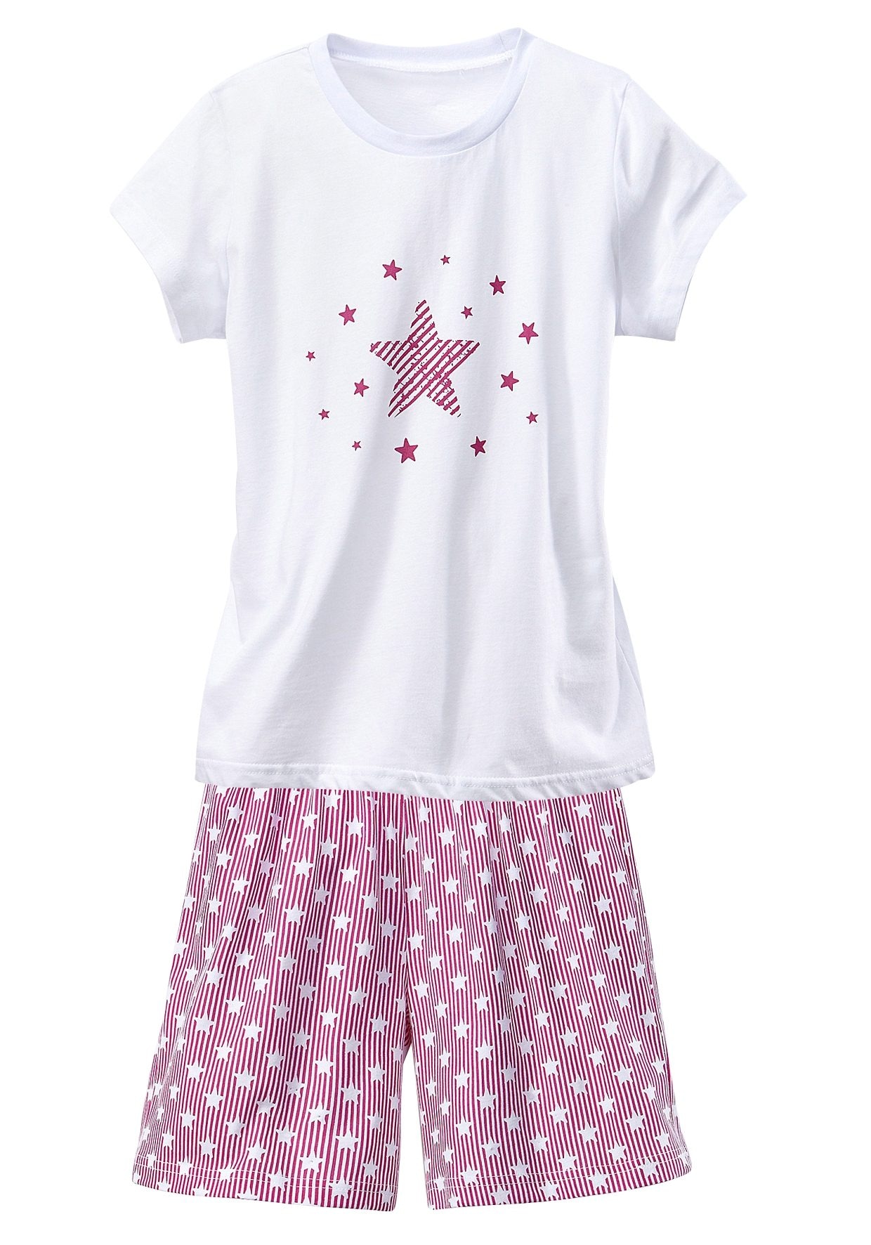 ♕ petite fleur Shorty, (Set, 4 tlg., 2 Stück), modischer Sternendruck auf  den Shirts und Hosen versandkostenfrei auf