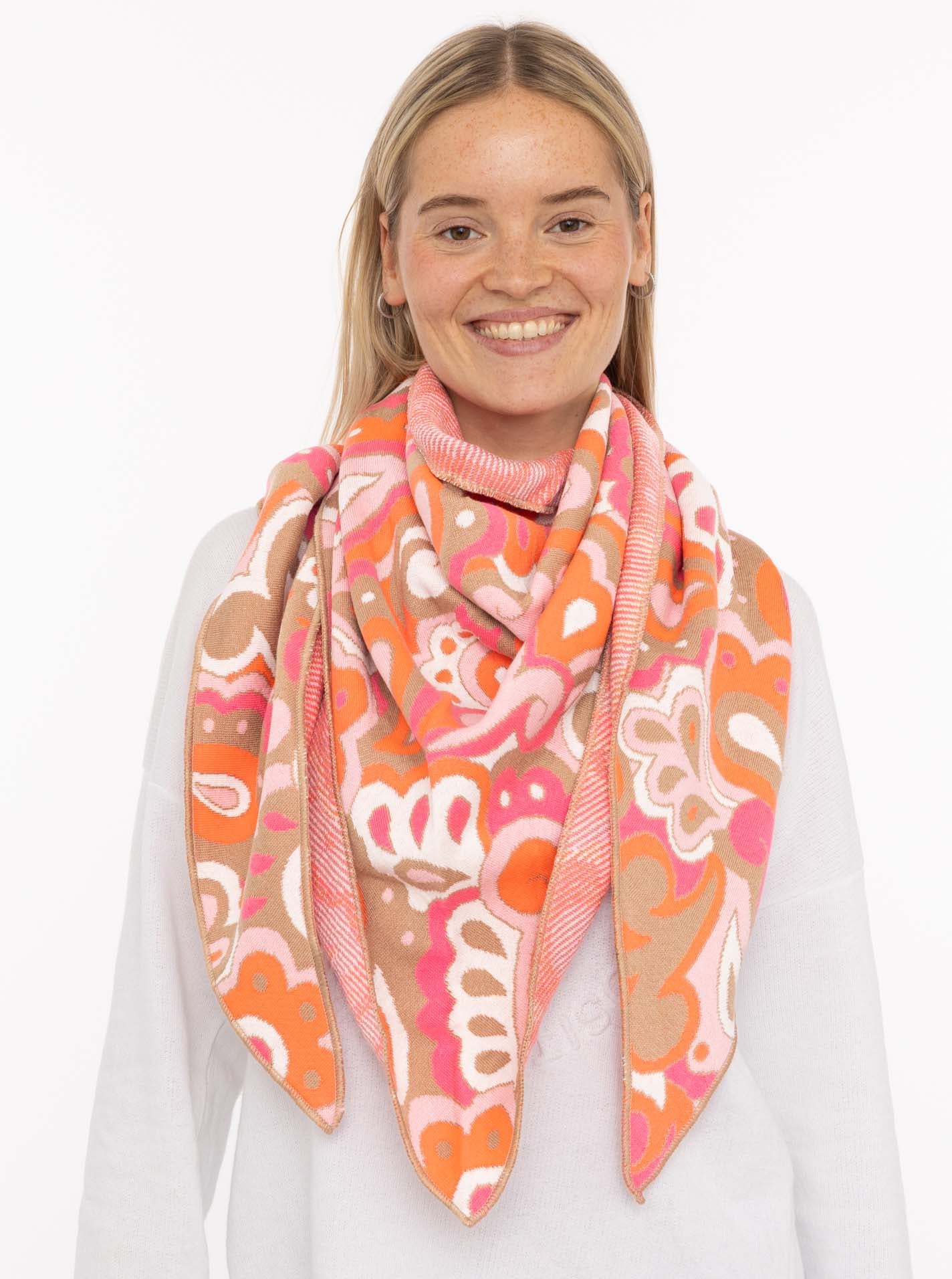 Image of Zwillingsherz Dreieckstuch ""Paisley all over"" modisches Muster, Strick, wärmend