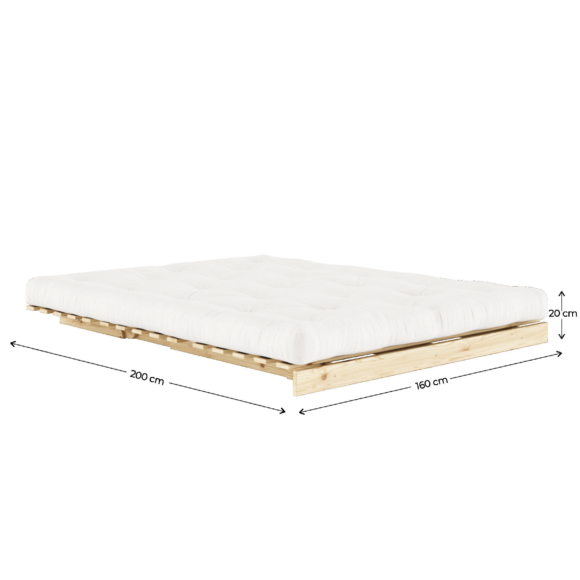 Karup Design Daybett »Roots Schlafsofa, Gästebett, Sofa inkl. Futonmatratze«, Liegefläche 90/140/160 x200 cm, FSC® zertifizierte Kiefer