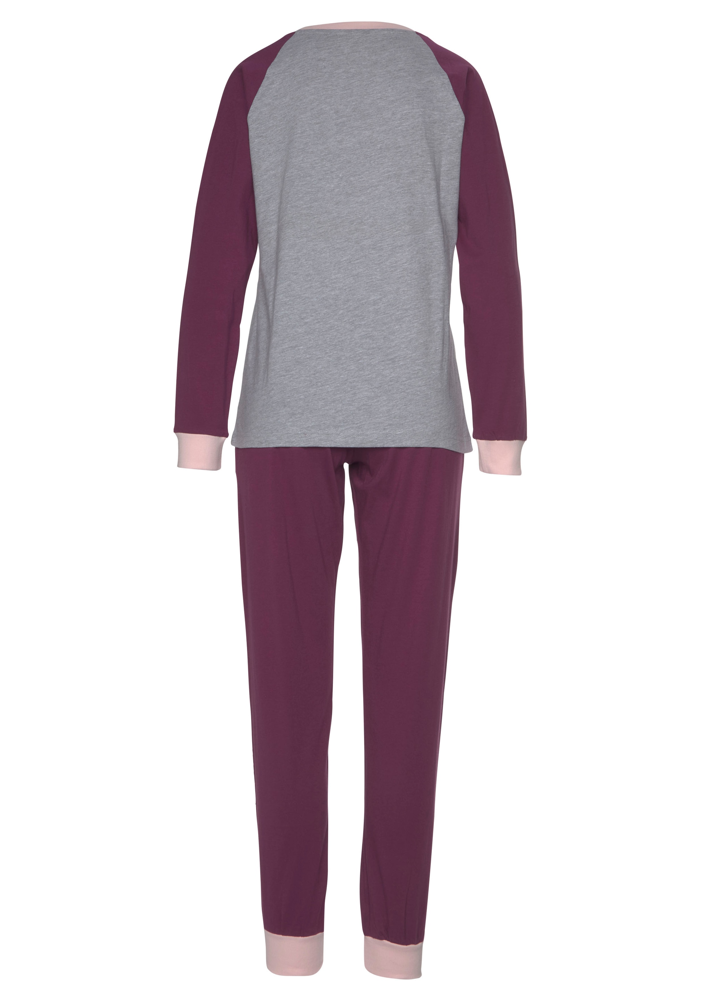 ♕ KangaROOS Pyjama, versandkostenfrei (2 mit kaufen Raglanärmeln tlg., 1 Stück), kontrastfarbenen