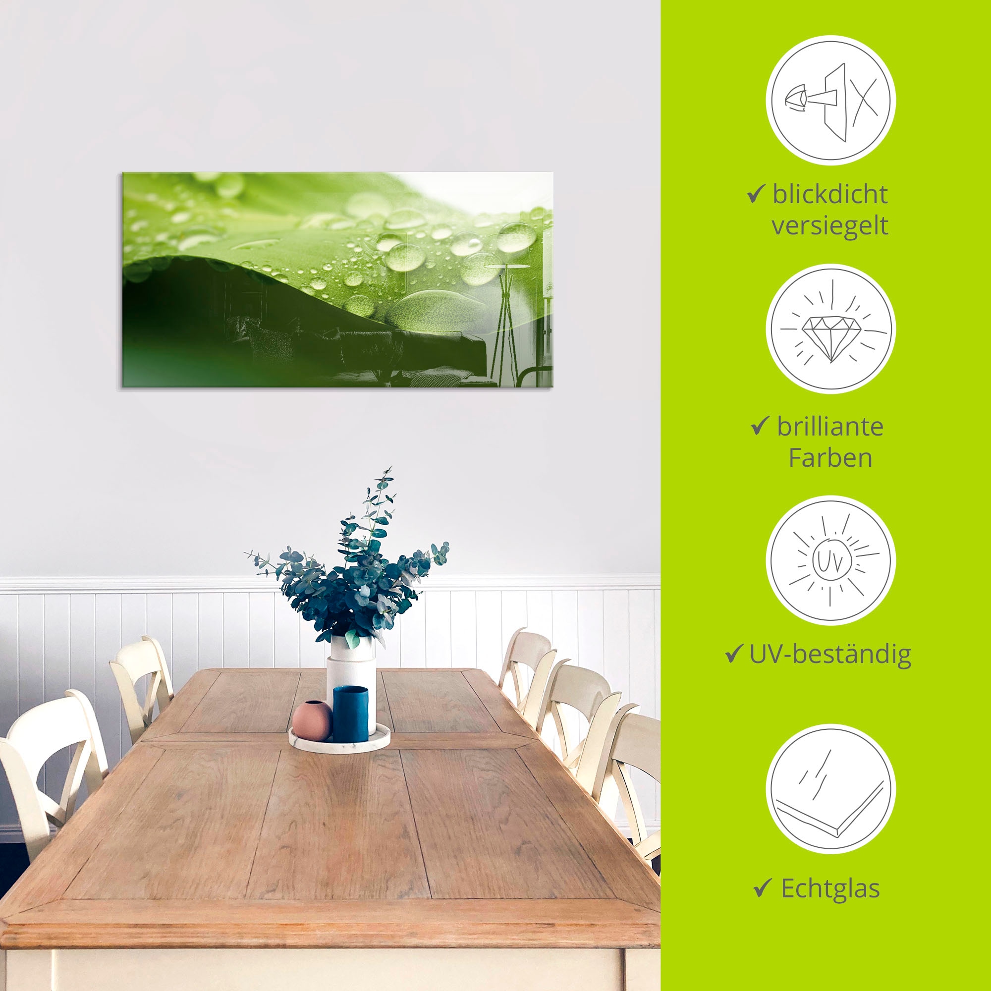 Artland Tableau en verre »Blatt« 1 cuis tlg. in verschiedenen Grössen