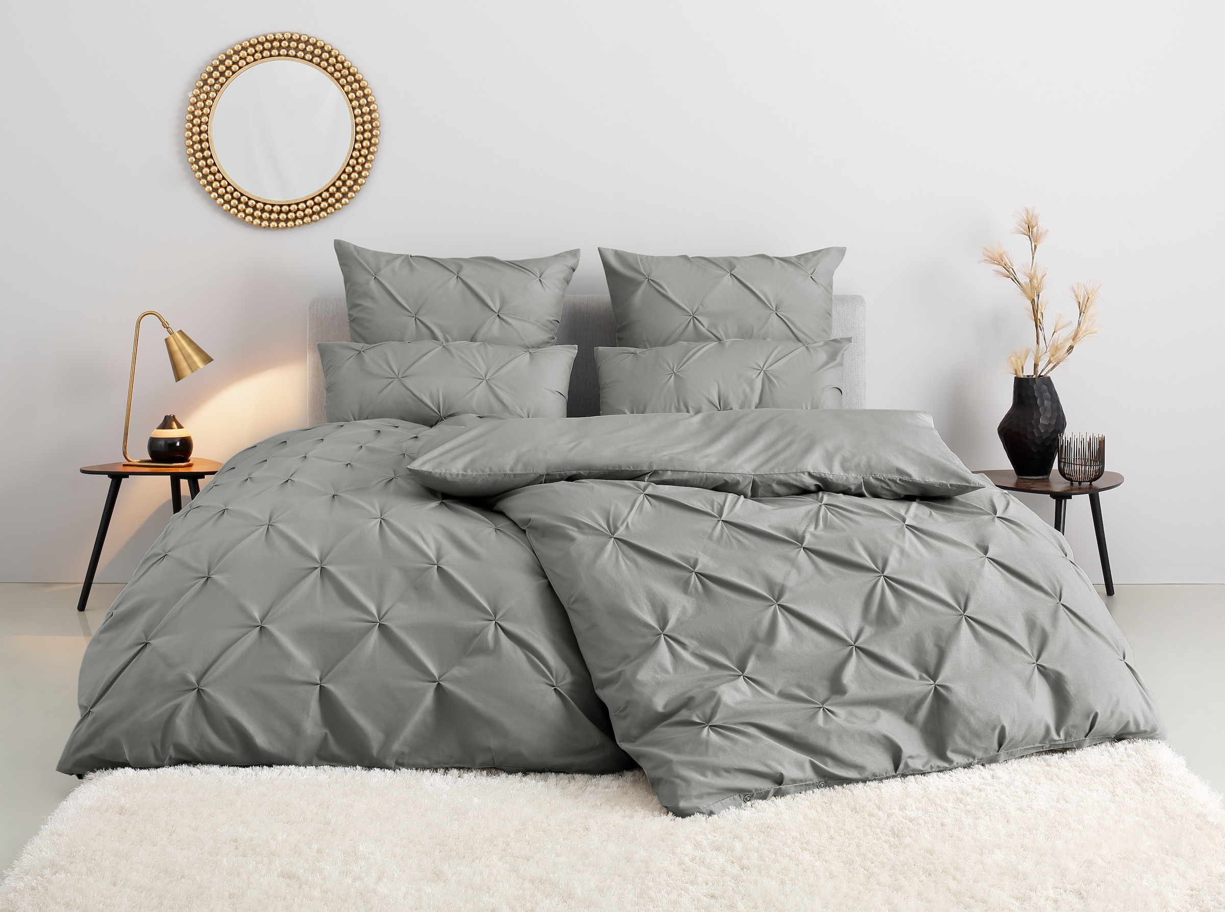 Home affaire Bettwäsche »Elliant in Gr. 135x200 oder 155x220 cm«, (2 tlg.), Bettwäsche aus Baumwolle, elegante Bettwäsche mit Hochtief-Struktur