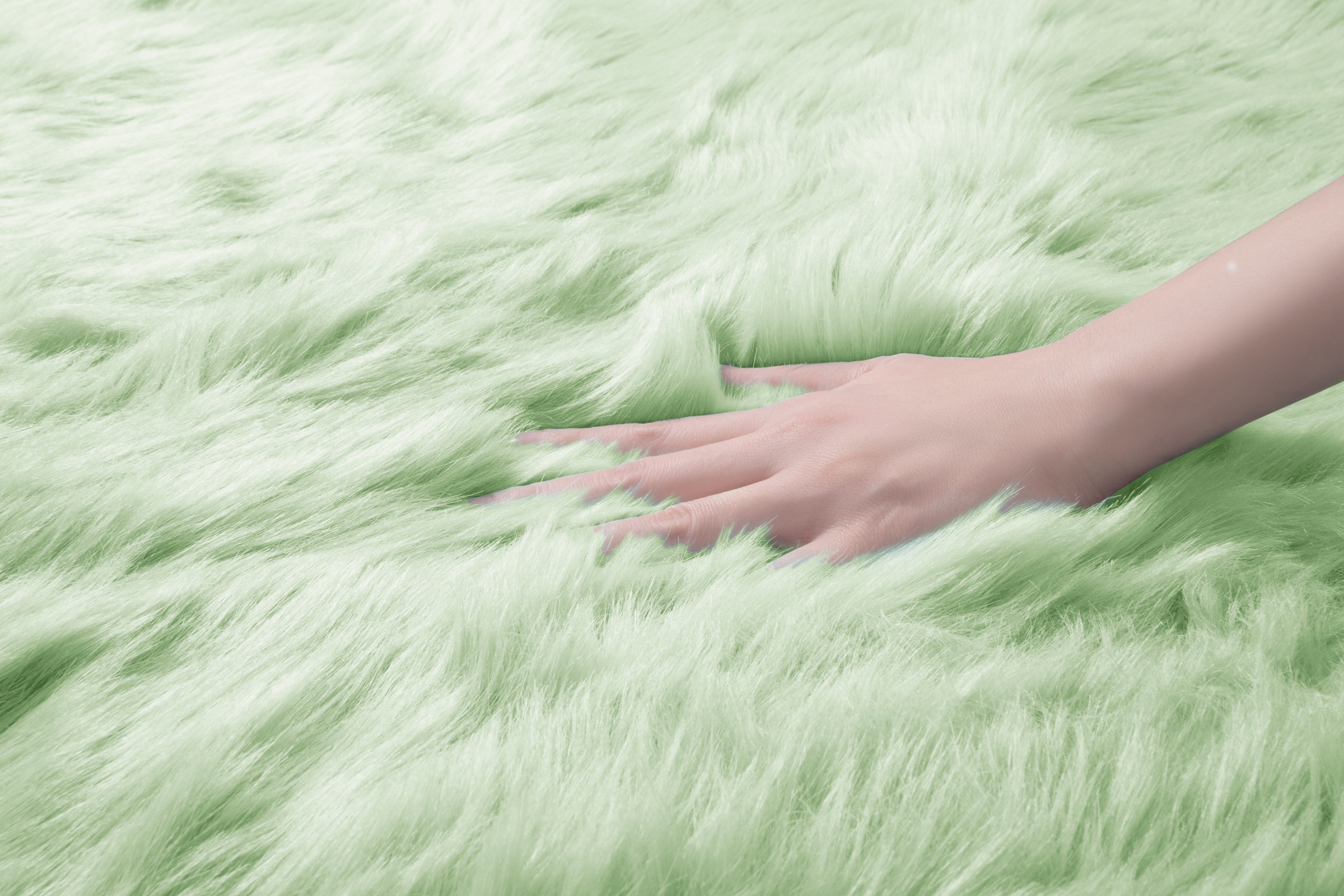 my home Hochflor-Teppich »Valeria Fellteppich kuschelig«, fellförmig, 60 mm Höhe, Kunstfell, Fellform, weiche Teppiche, Schlafzimmer, Wohnzimmer