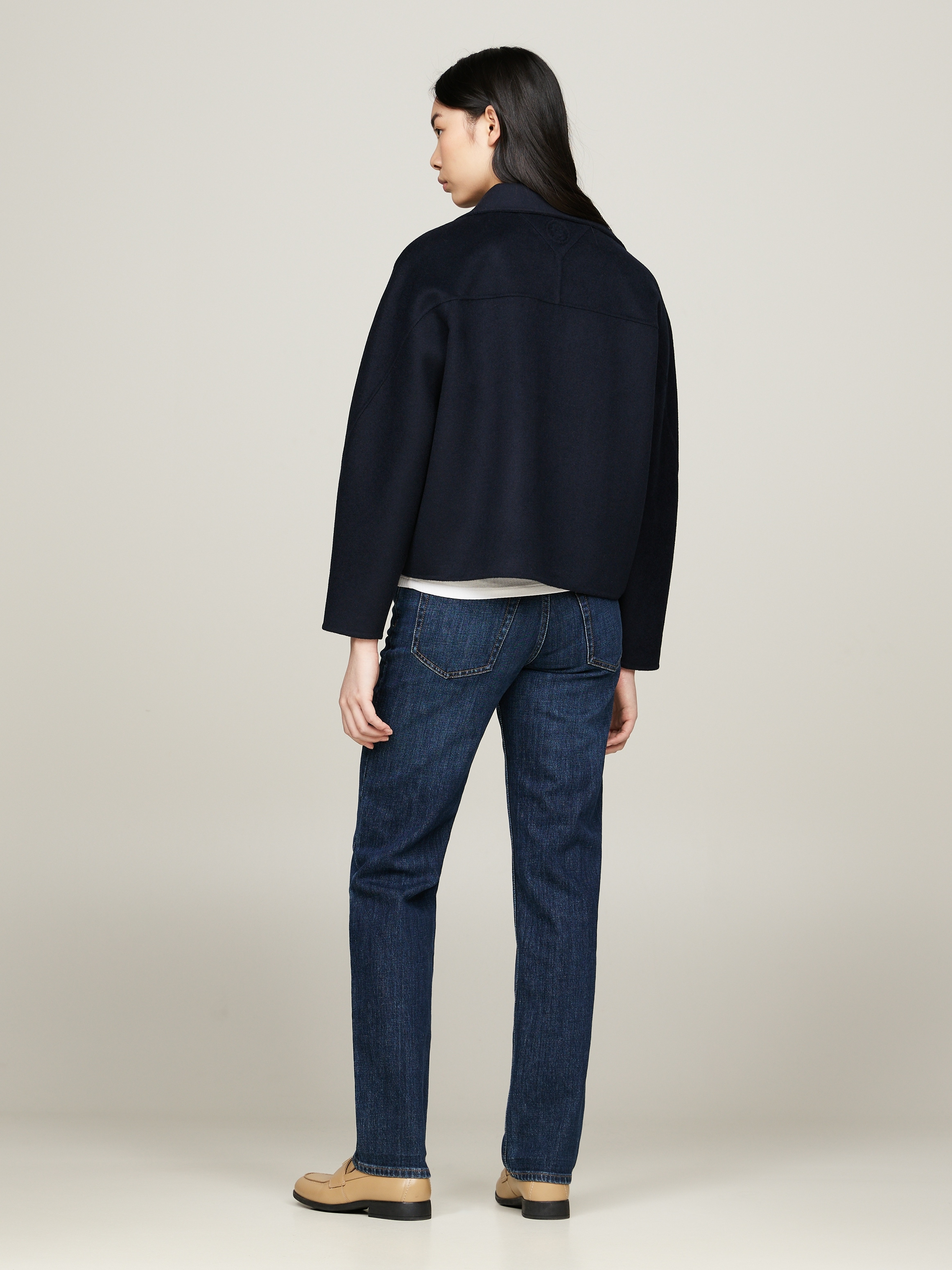 Tommy Hilfiger Outdoorjacke »DF WOOL BLEND FUNNEL JACKET«, mit hochschliessendem Kragen