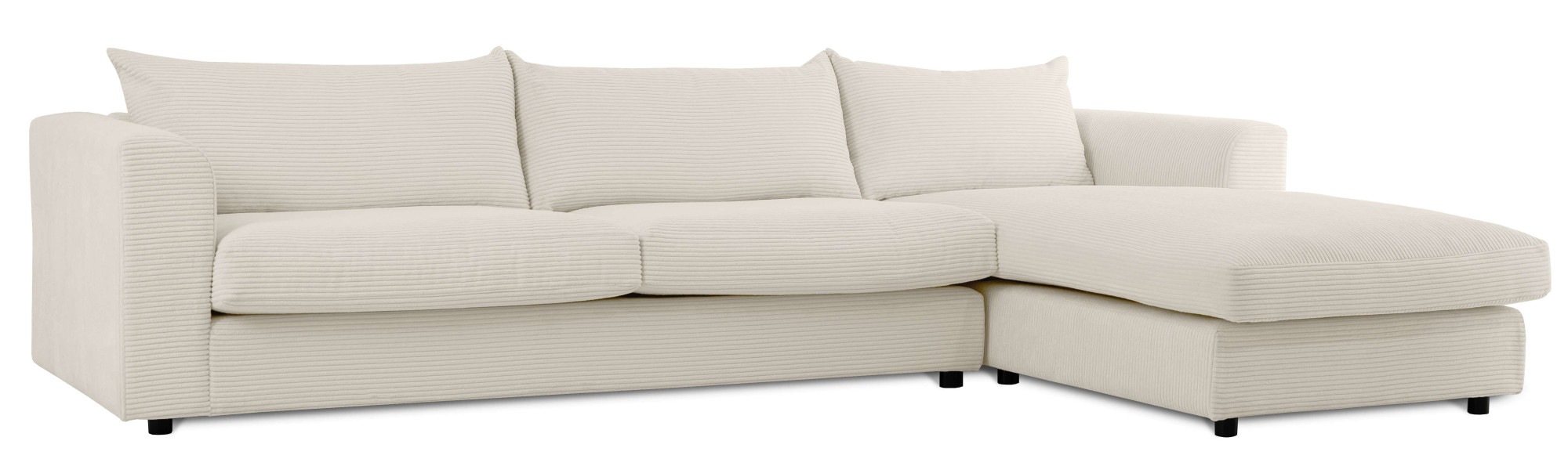 LeGer Home by Lena Gercke Ecksofa »Avelina«, (2 St.), Breite 297 cm, in Cord- und Chenille- Stoff, Rückenkissen mit Federn
