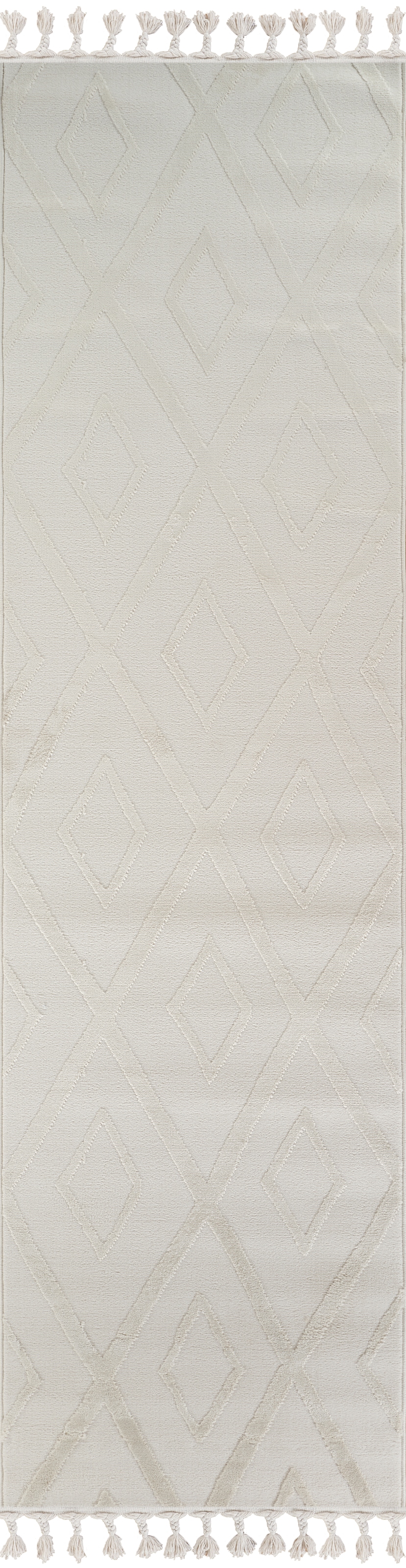 my home Läufer »Otilie« rechteckig 11 mm Höhe dichte Qualität, Woll-Look, Boho, mit Fransen und Rauten, Scandi