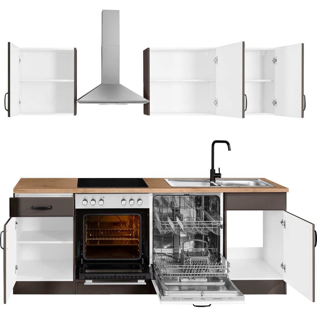wiho Küchen Küchenzeile »Erla«, ohne E-Geräte, Breite 220 cm