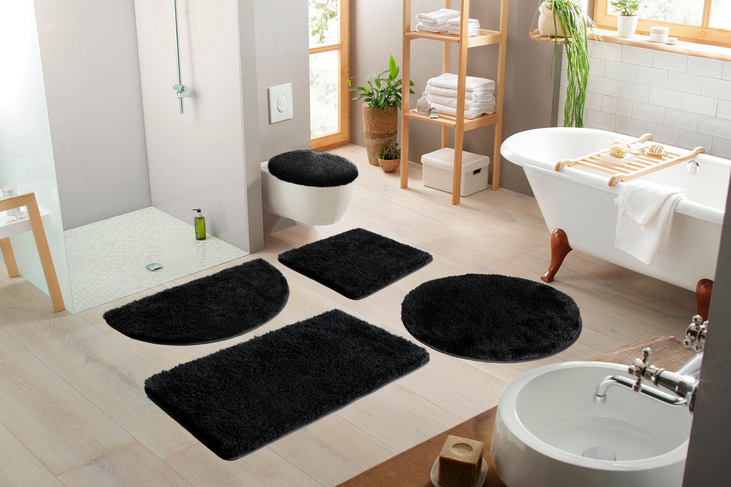 Möve Badematte »Superwuschel, Badvorleger, Badezimmer Teppich«, rutschhemmend beschichtet, strapazierfähig-schnell trocknend-fussbodenheizungsgeeignet, Mikrofaser-Badematte, Badteppich, rechteckig, rund & als 3-tlg. Set
