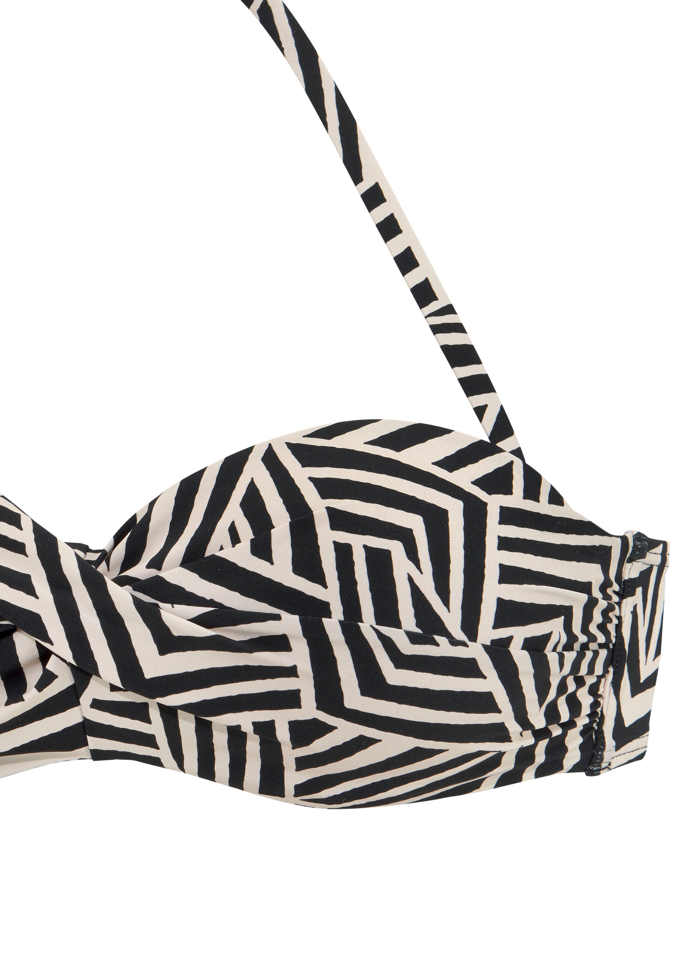 LASCANA Bügel-Bandeau-Bikini-Top »Cleo«, mit geometrischem Druck