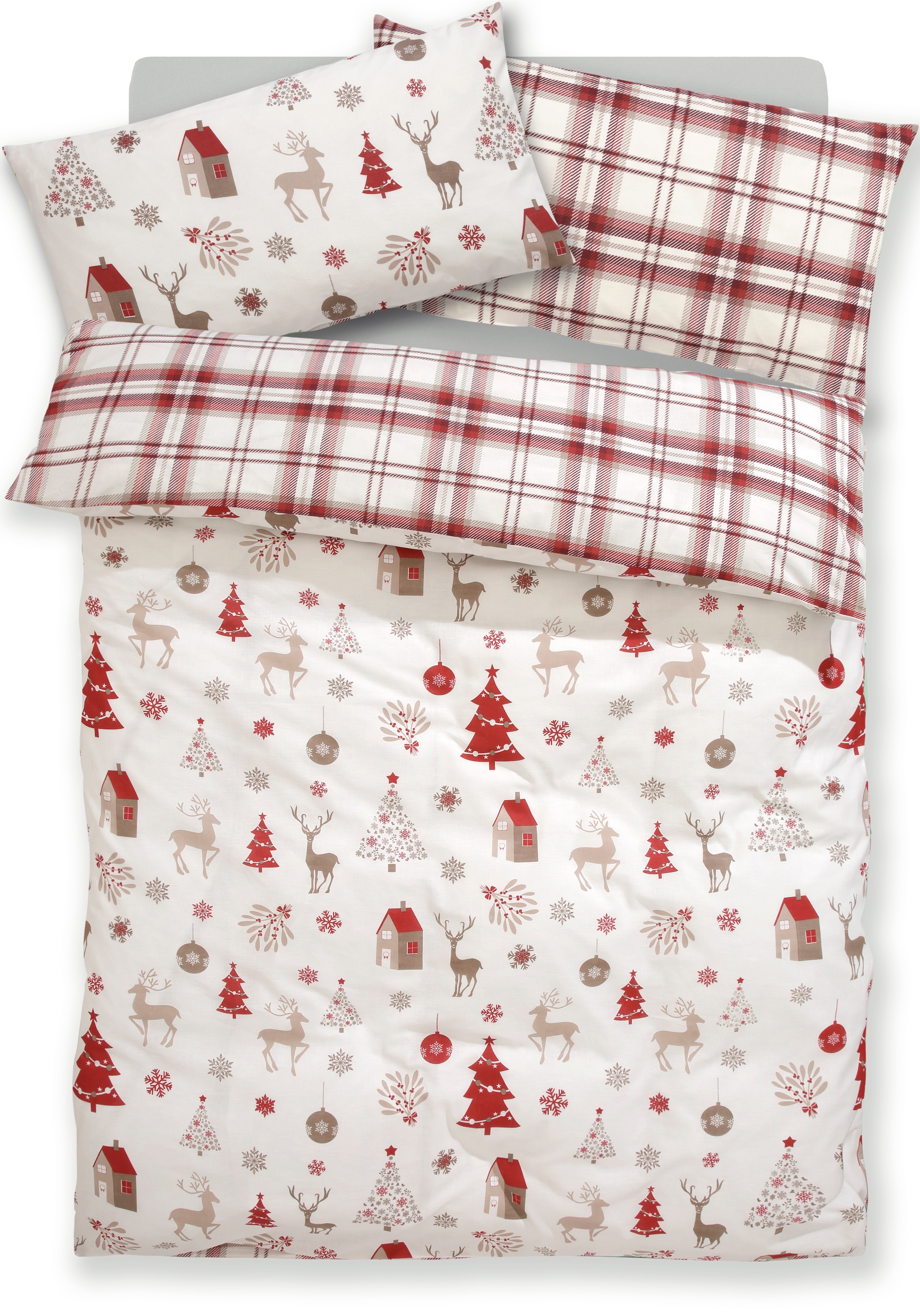 GOODproduct Bettwäsche »Mikkel« 2 Bettwäsche ab Gr. 135x200 cm,100% Baumwolle, Weihnachten