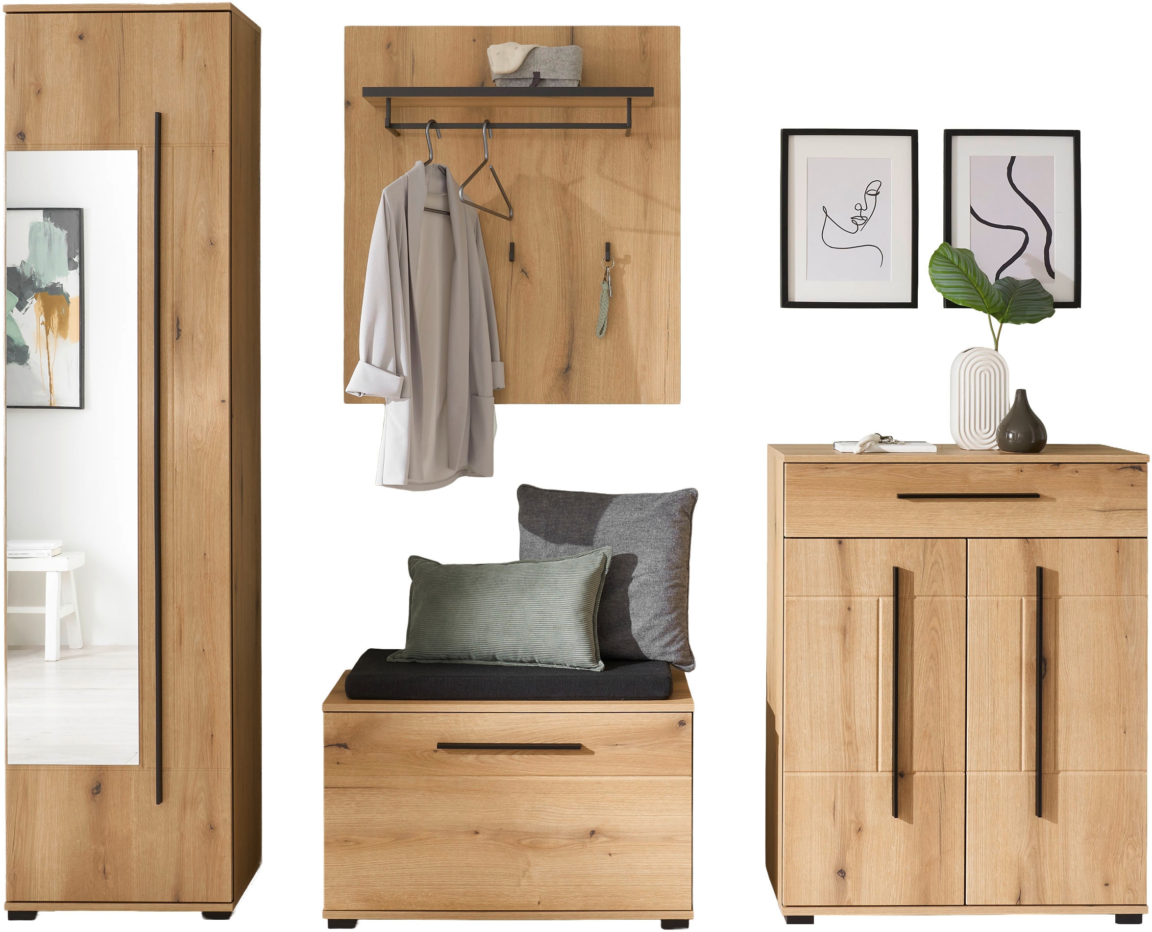 Image of Home affaire Garderoben-Set "Cantara, moderne Garderobe, Komplettset mit viel Stauraum" Komplett-Set, 4 Stk. tlg.