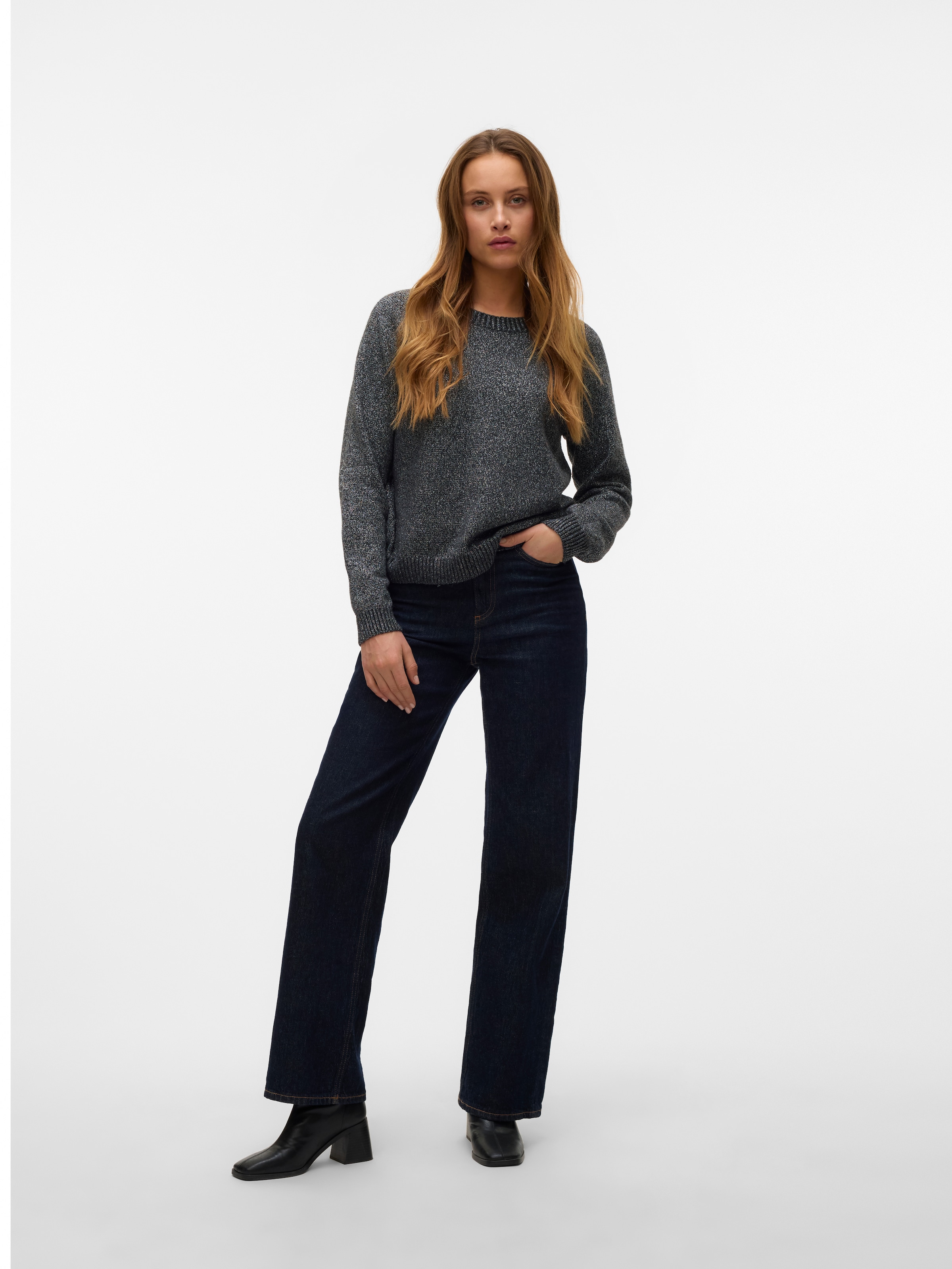 Vero Moda Pull à col rond »VMDOFFYSHINE LS O-NECK BLOUSE REP NOOS«
