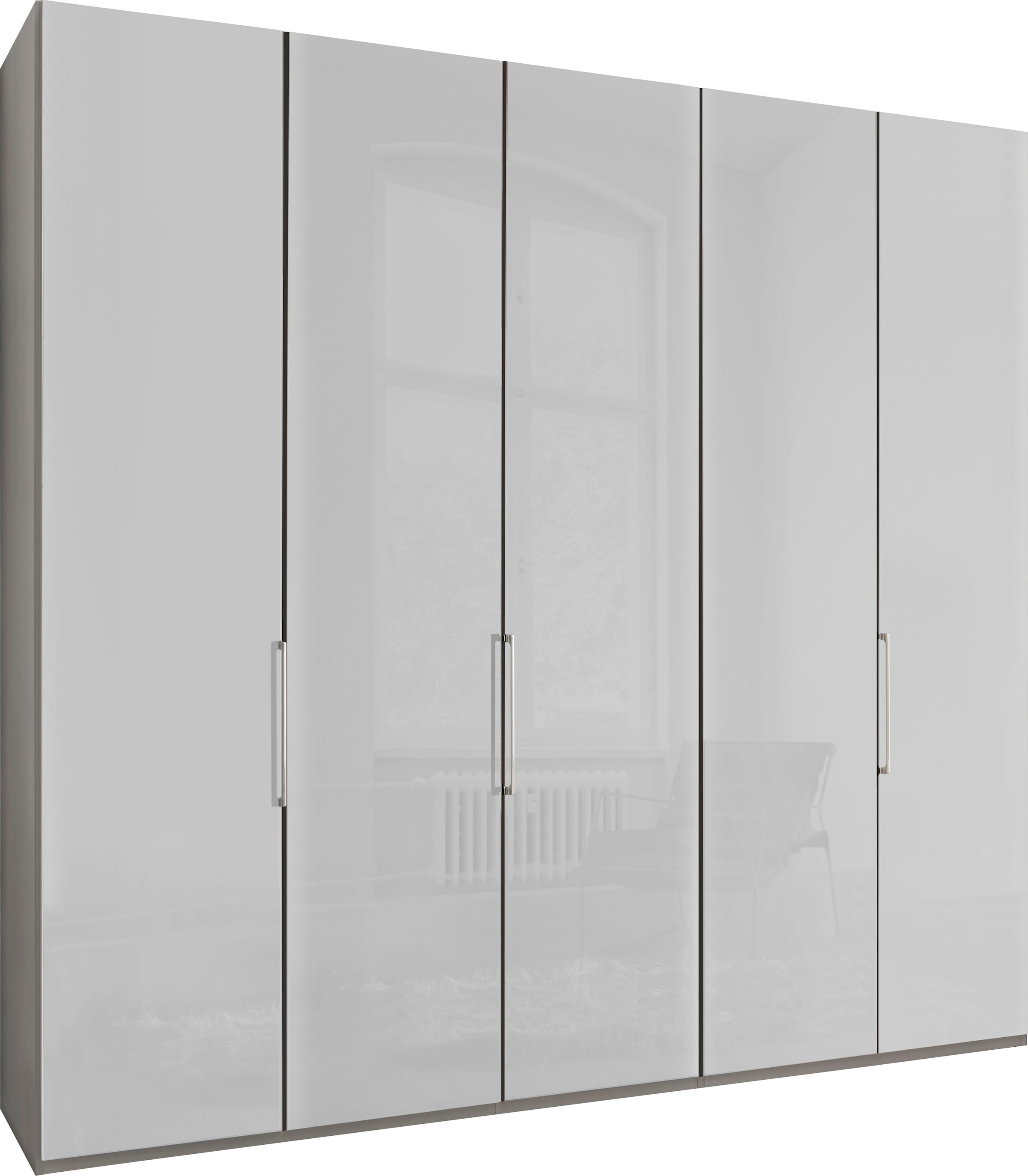WIEMANN Drehtürenschrank »Monaco, Kleiderschrank, Schrank, Wäscheschrank, mit edler Glasfront«, (2 Breiten, 2 Höhen 216/236 cm auswählbar, MADE IN GERMANY), hochwertigen Beschläge inkl. Türdämpfung, variable Inneneinteilung