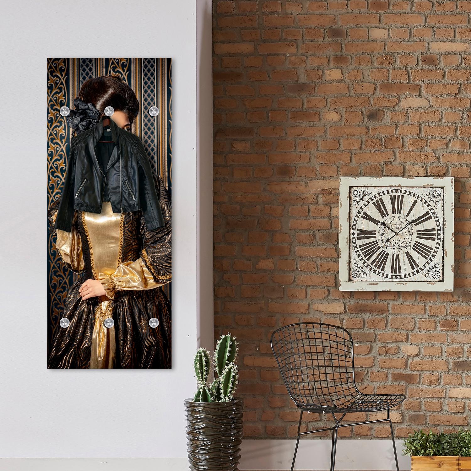 queence Garderobenleiste »Frau klassisch«, mit 6 Haken, 50 x 120 cm