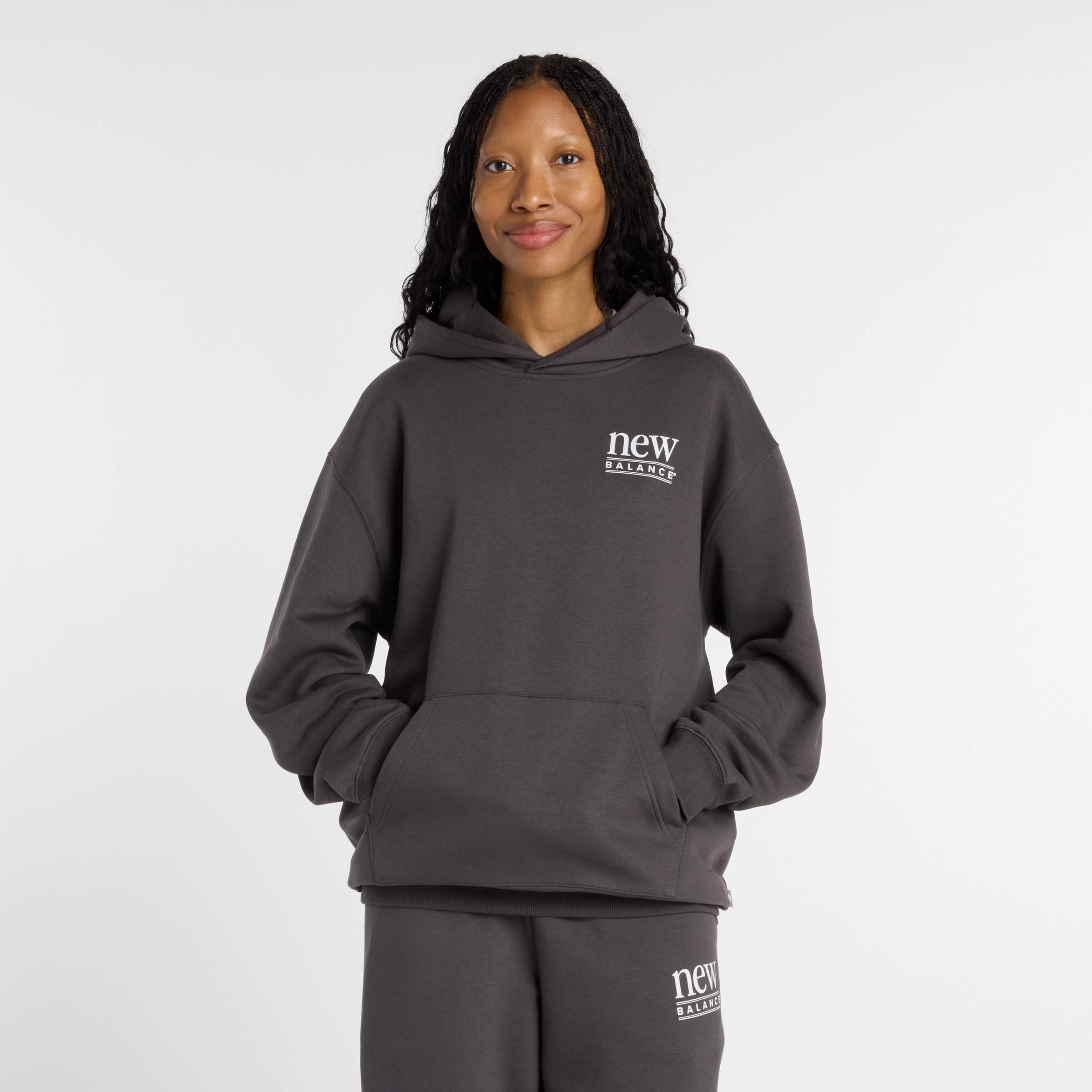 Image of New Balance Kapuzensweatshirt, mit Kapuze, ohne Verschluss, aus Baumwolle und Polyester