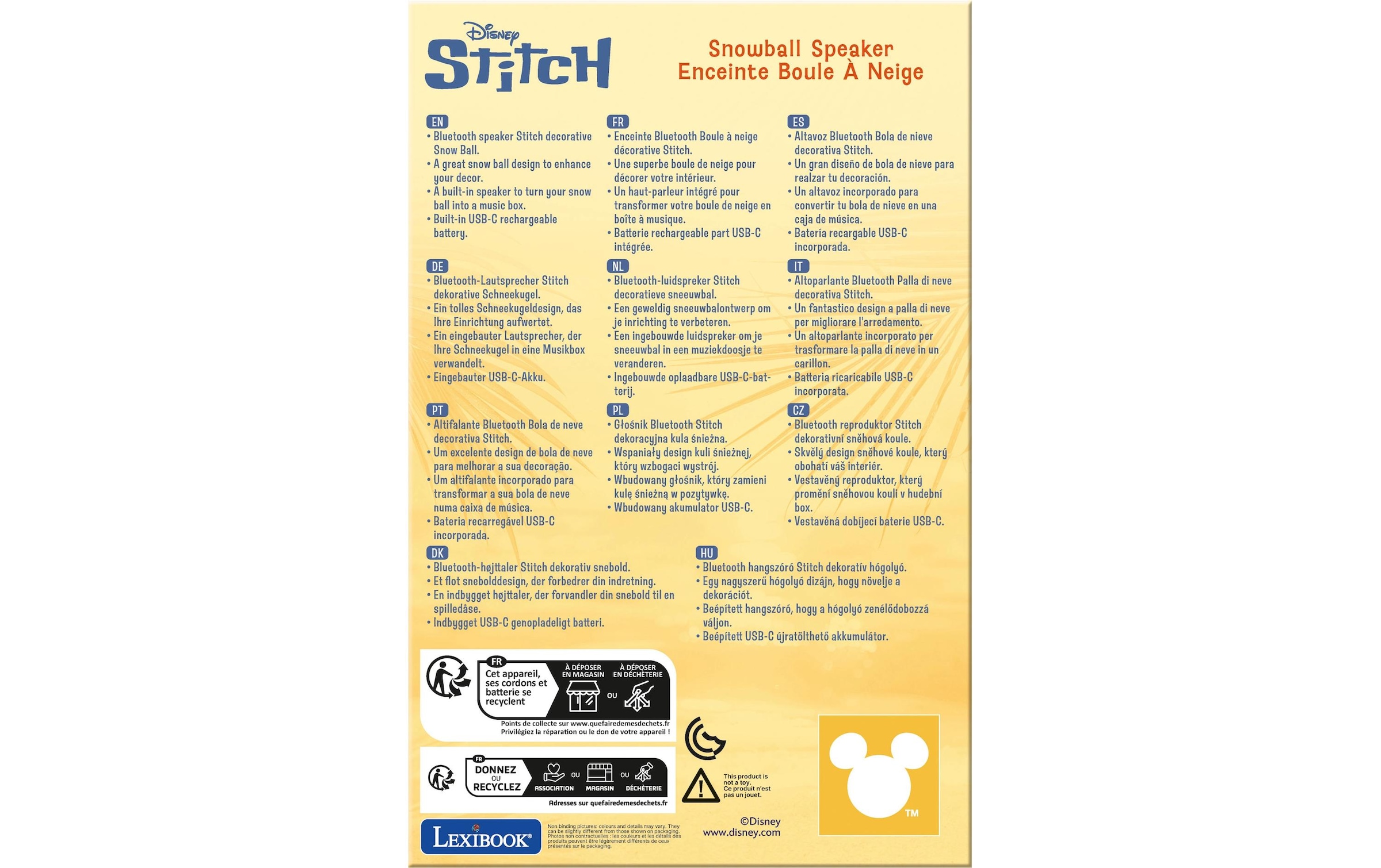 Lexibook® Haut-parleur Bluetooth »DISNEY Stitch Snowball Bluetooth Lautsprecher« ( )