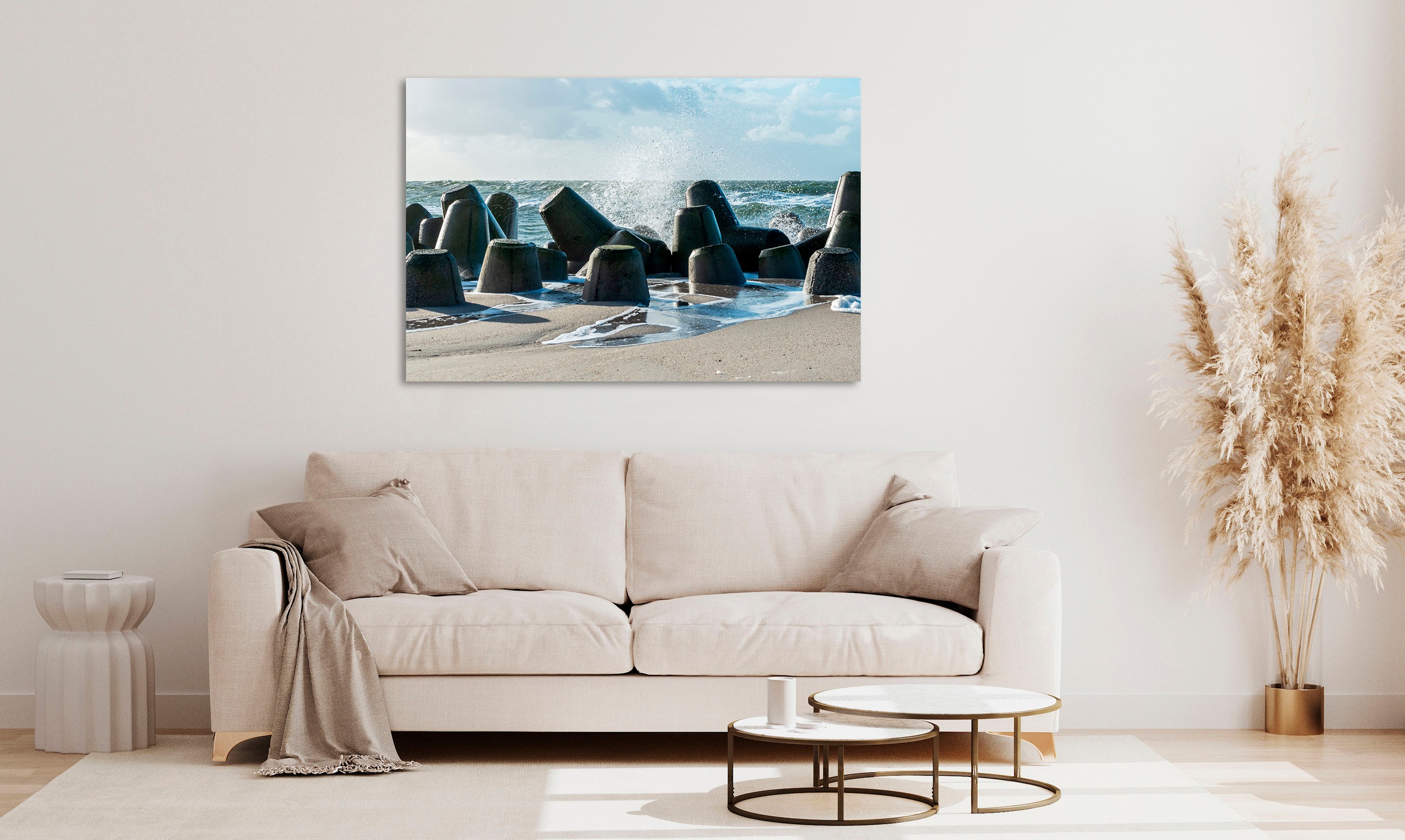 Image of queence Acrylglasbild "Egilio" Meer Meer Bilder Spa Spa Bilder Stein Strand 1 Stk. tlg. Fine Art-Print in Galeriequalität