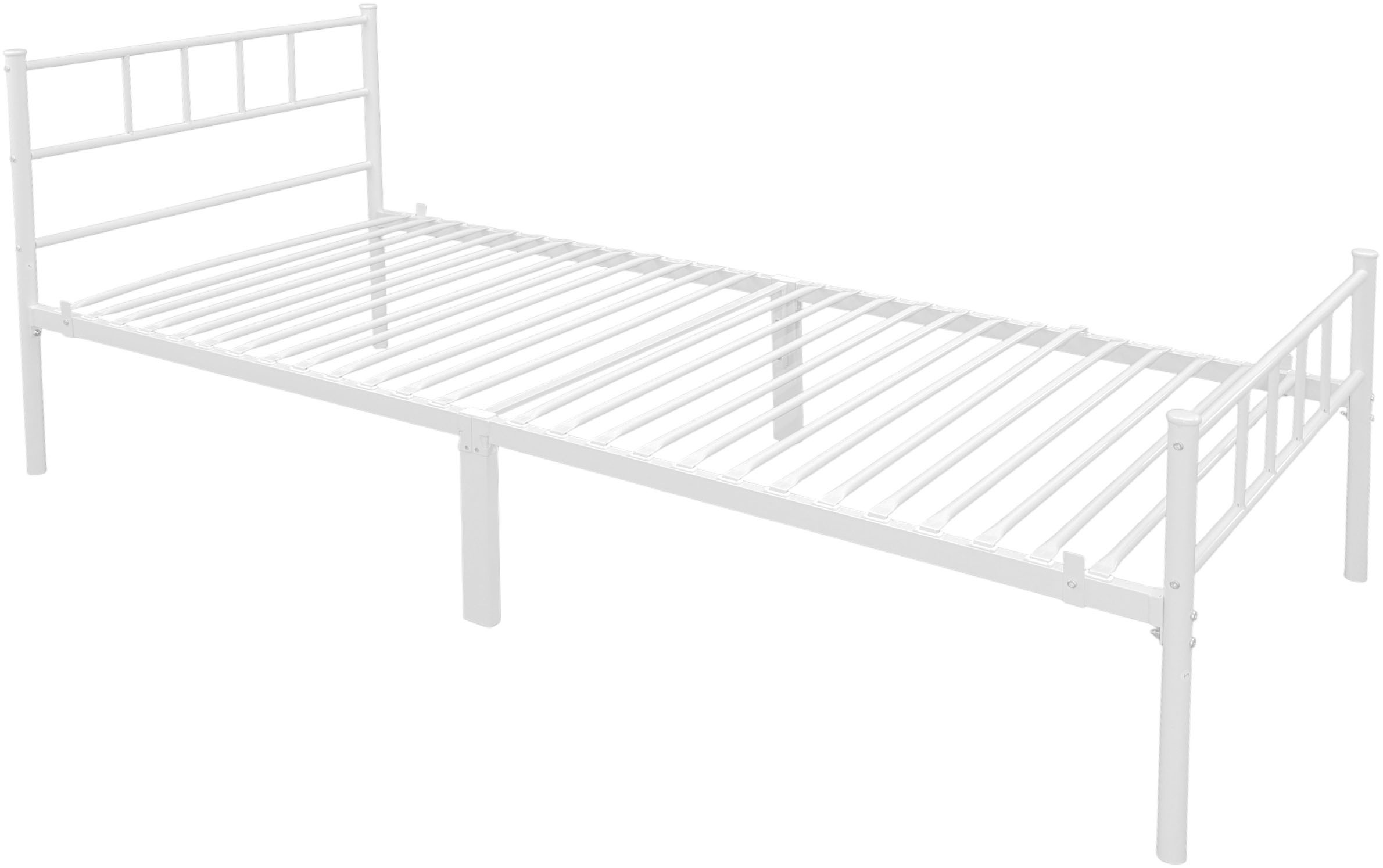 Image of GOODproduct Metallbett "Amrum Bett Bettgestell Bettrahmen Einzelbett Doppelbett Stahlbett" 2m Länge und in 4 Breiten wählbar - 90, 140, 160, 180 cm, Schlafzimmerbett inkl. 26 Lattenroste zum Schutz der Matratze