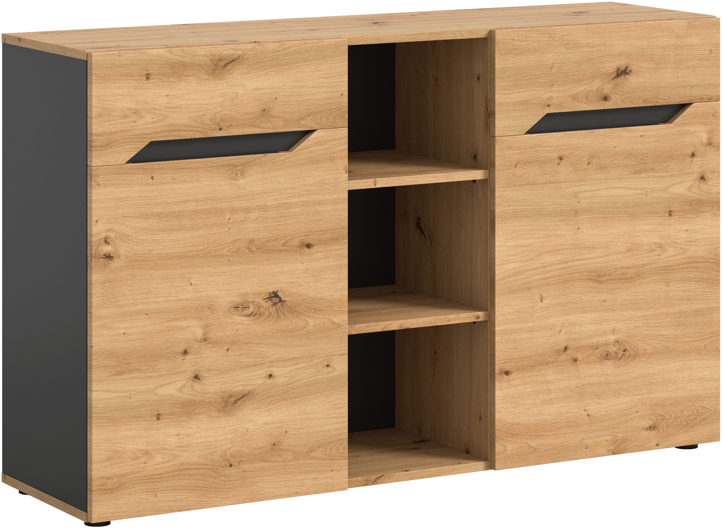 Image of Home affaire Sideboard "SERTA, Breite: 130cm, 2 Türen, 3 offene Fächer, viel Stauraum" Anrichte, Kommode, Schrank, Board, Higboard