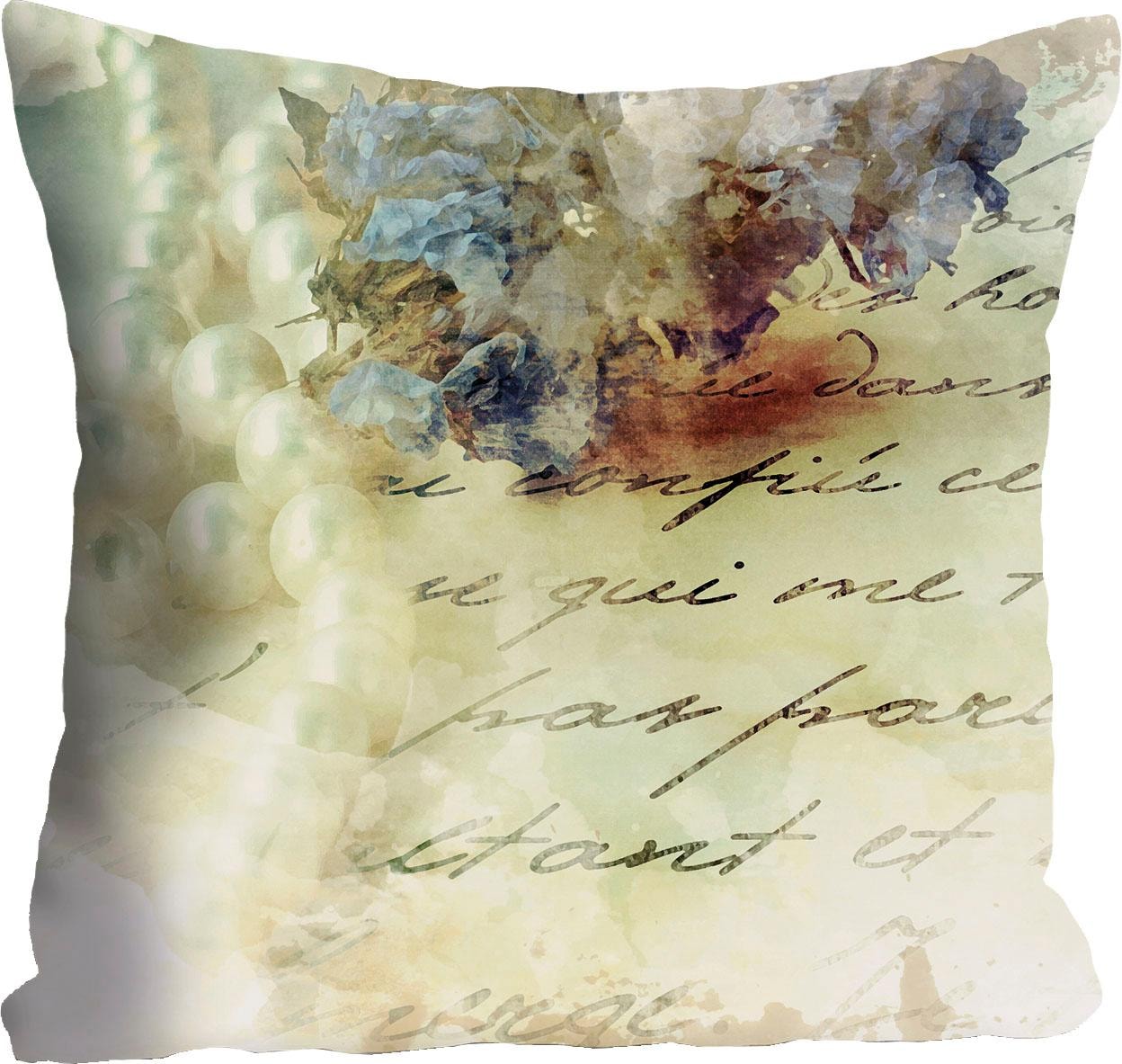 Image of queence Dekokissen ""Handschrift"" Kissenhülle ohne Füllung, 1 Stück