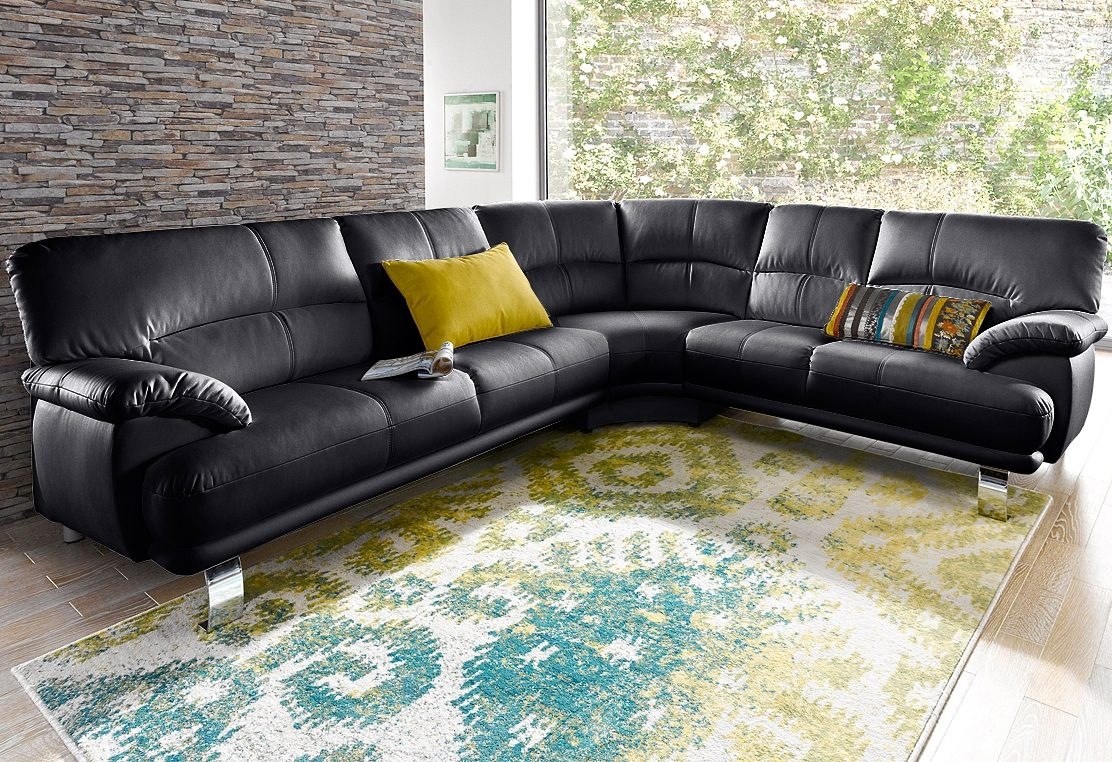 TRENDMANUFAKTUR Ecksofa »Cecilia in italienischem Design, modern und komfortabel, L-Form«, bequeme Armlehnen, mit langem Schenkel